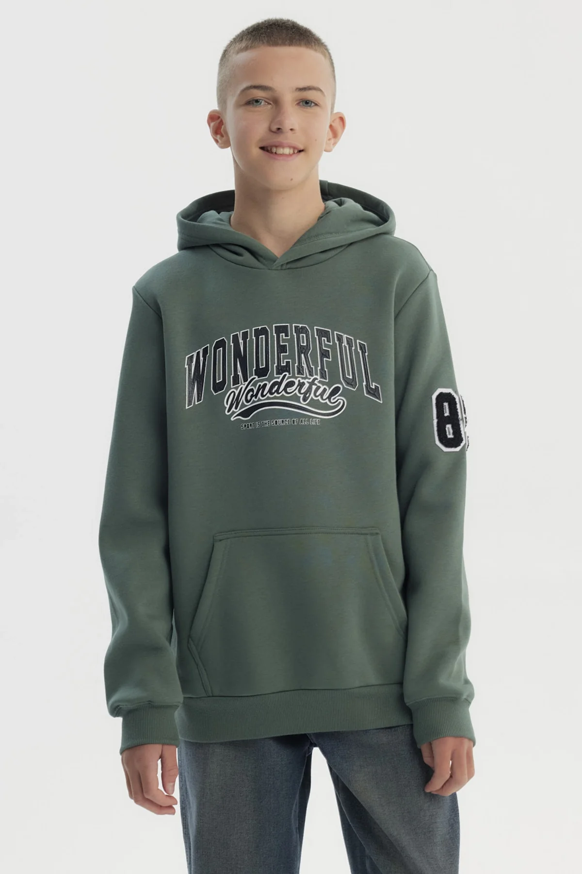 Polerón Niño Slim Verde Militar