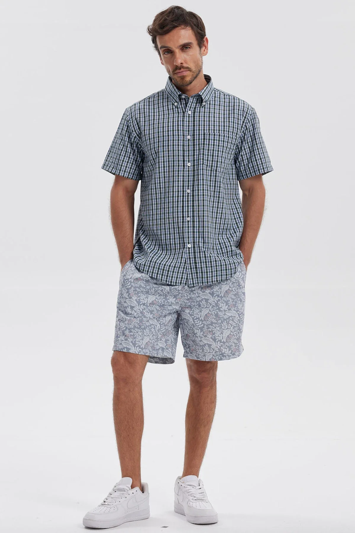 Short de Baño Hombre Print Gris - Image 4