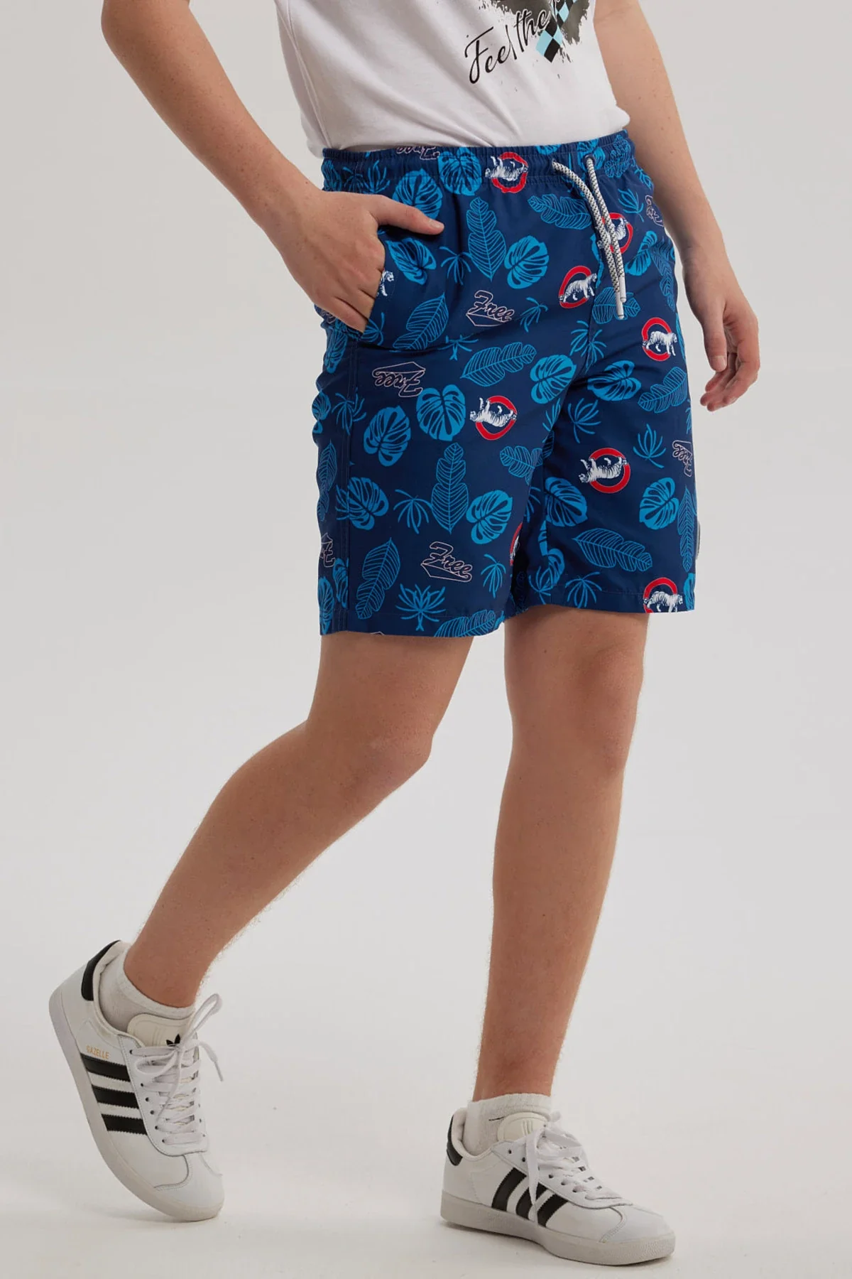 Short de Baño Niño Básico Print Azul Oscuro - Image 2