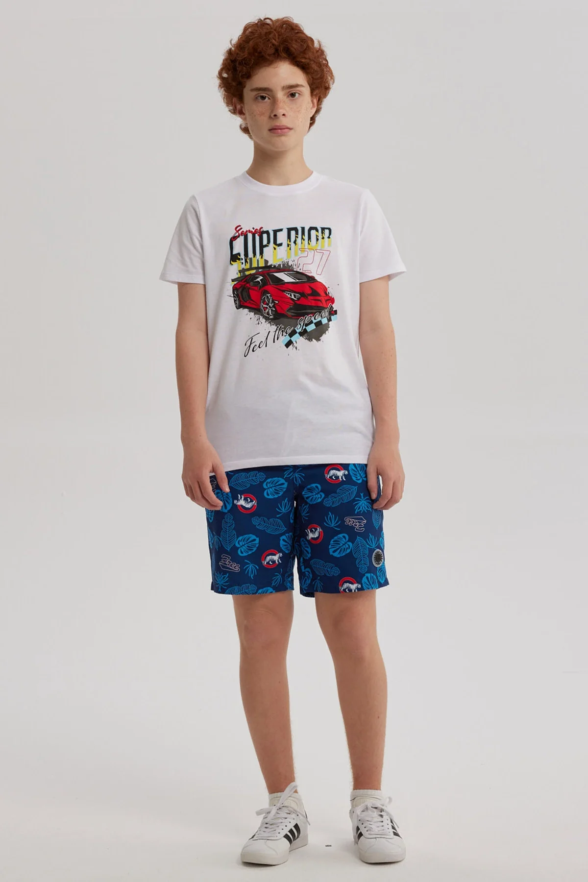 Short de Baño Niño Básico Print Azul Oscuro - Image 4