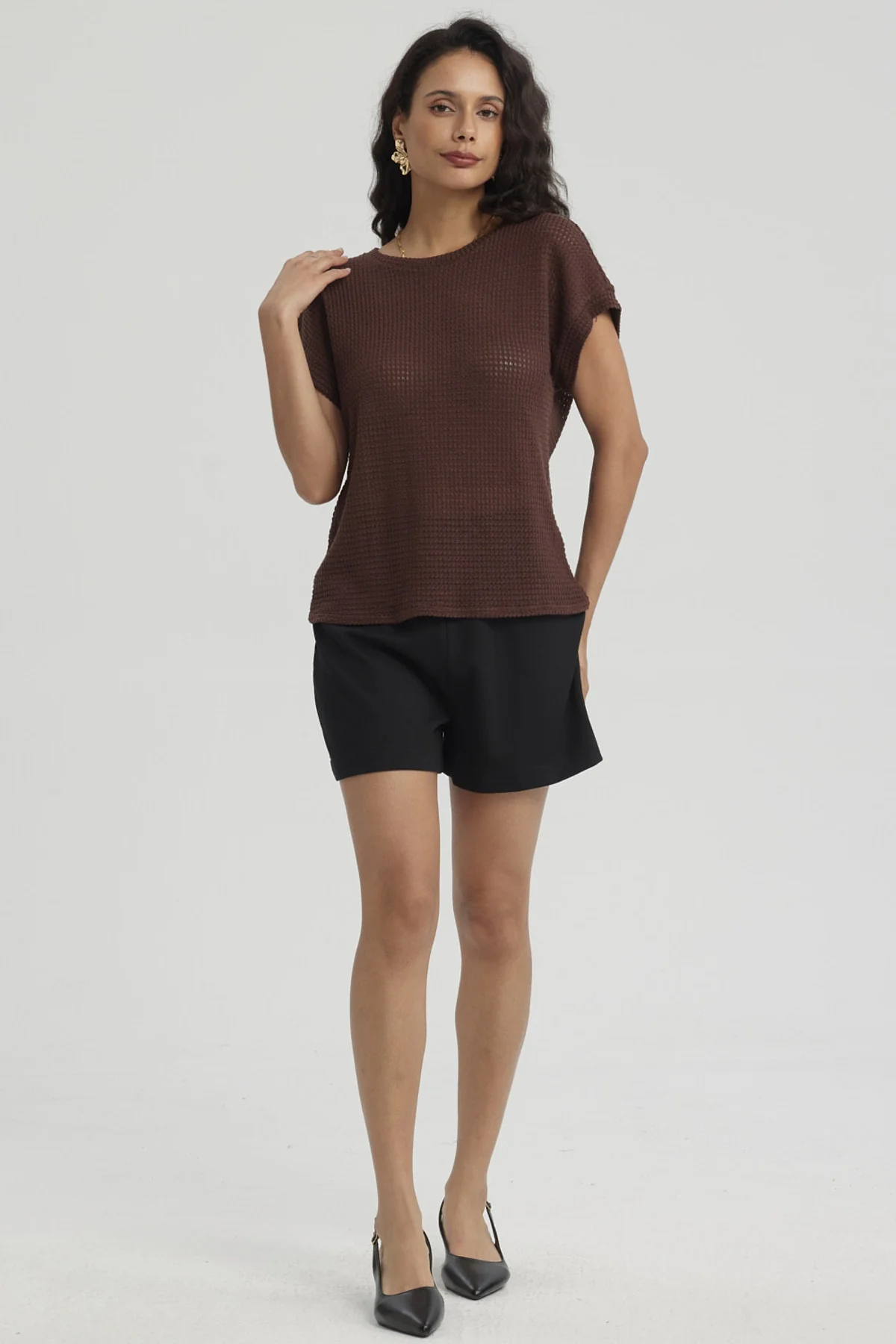 Short Mujer Elasticada Aplicación Negro - Image 4