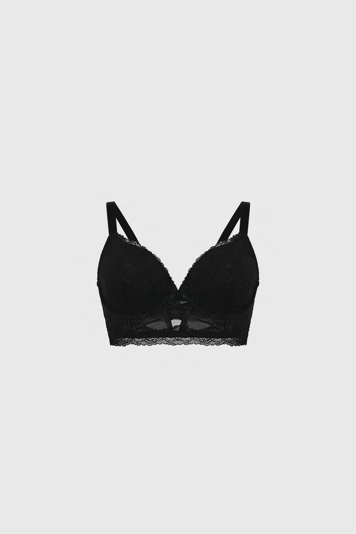 Sostén Mujer Copa Soft Detalle Macramé Negro