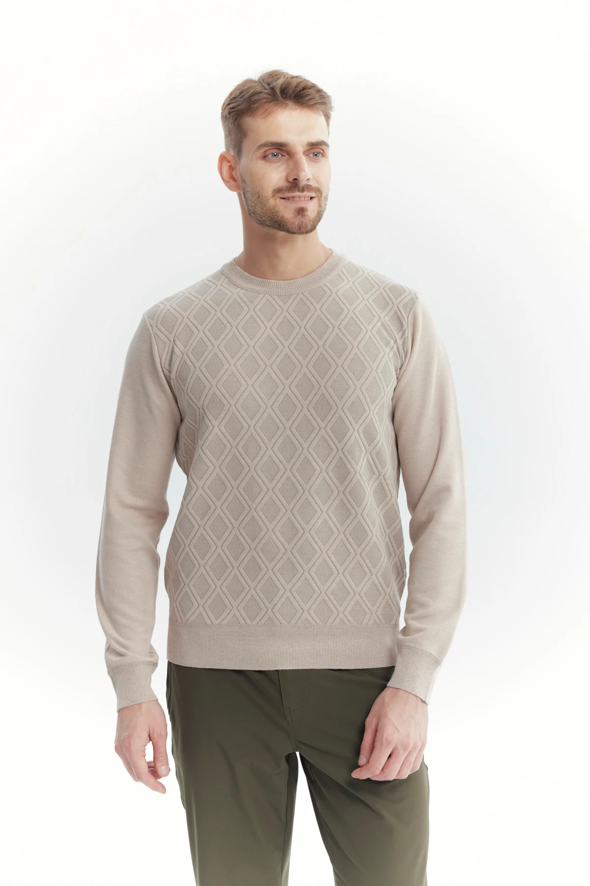 Sweater Hombre Regular Beige Oscuro