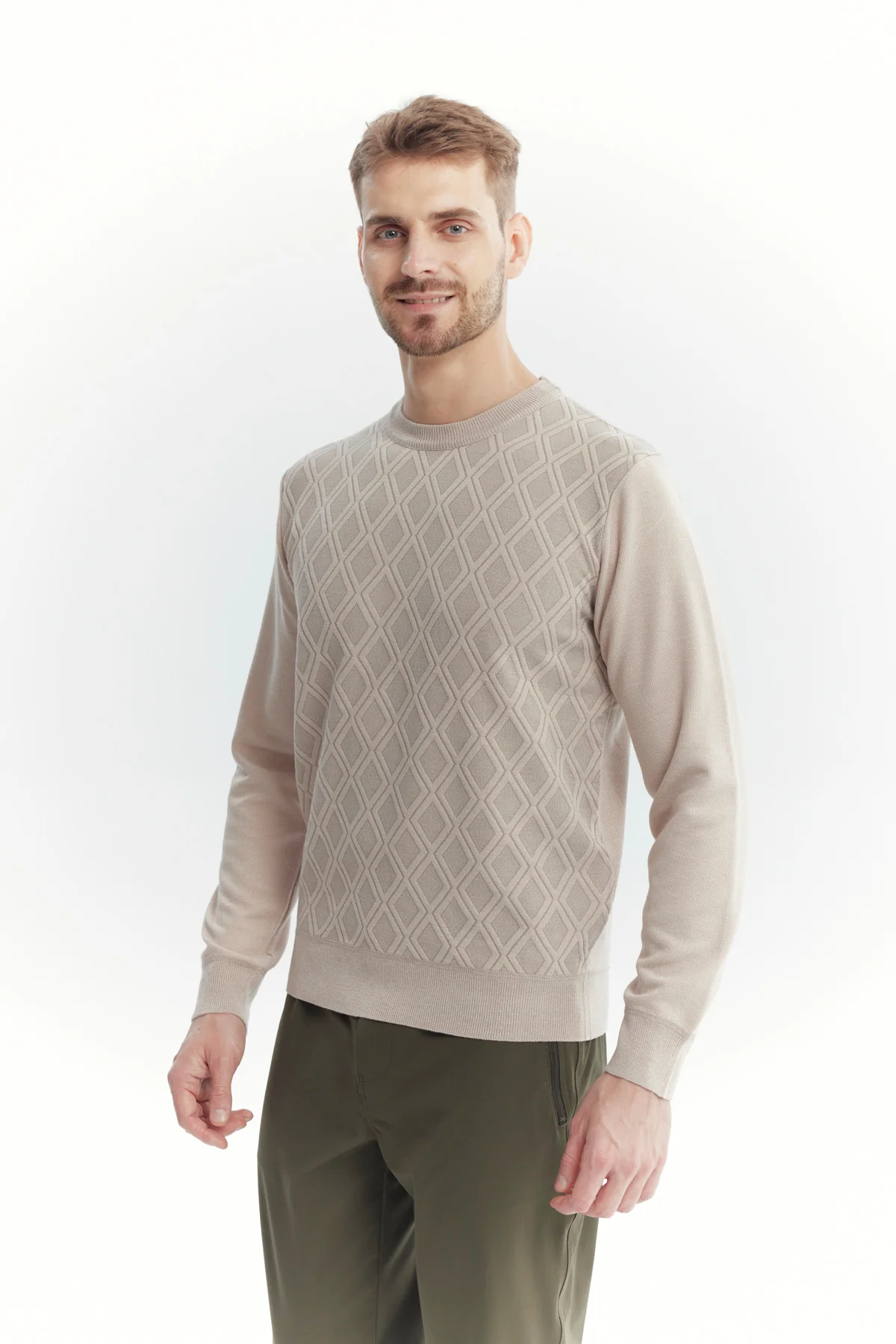 Sweater Hombre Regular Beige Oscuro - Image 2