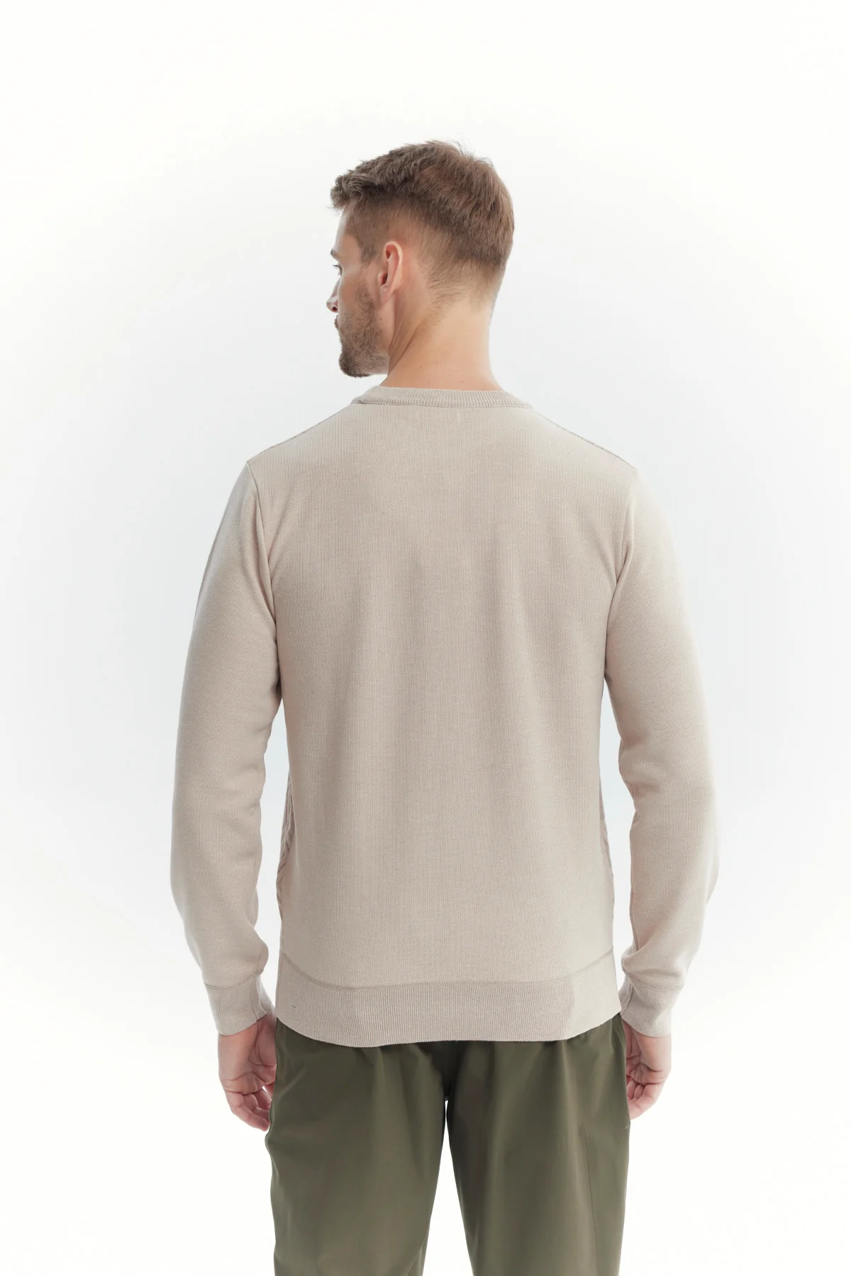 Sweater Hombre Regular Beige Oscuro - Image 3