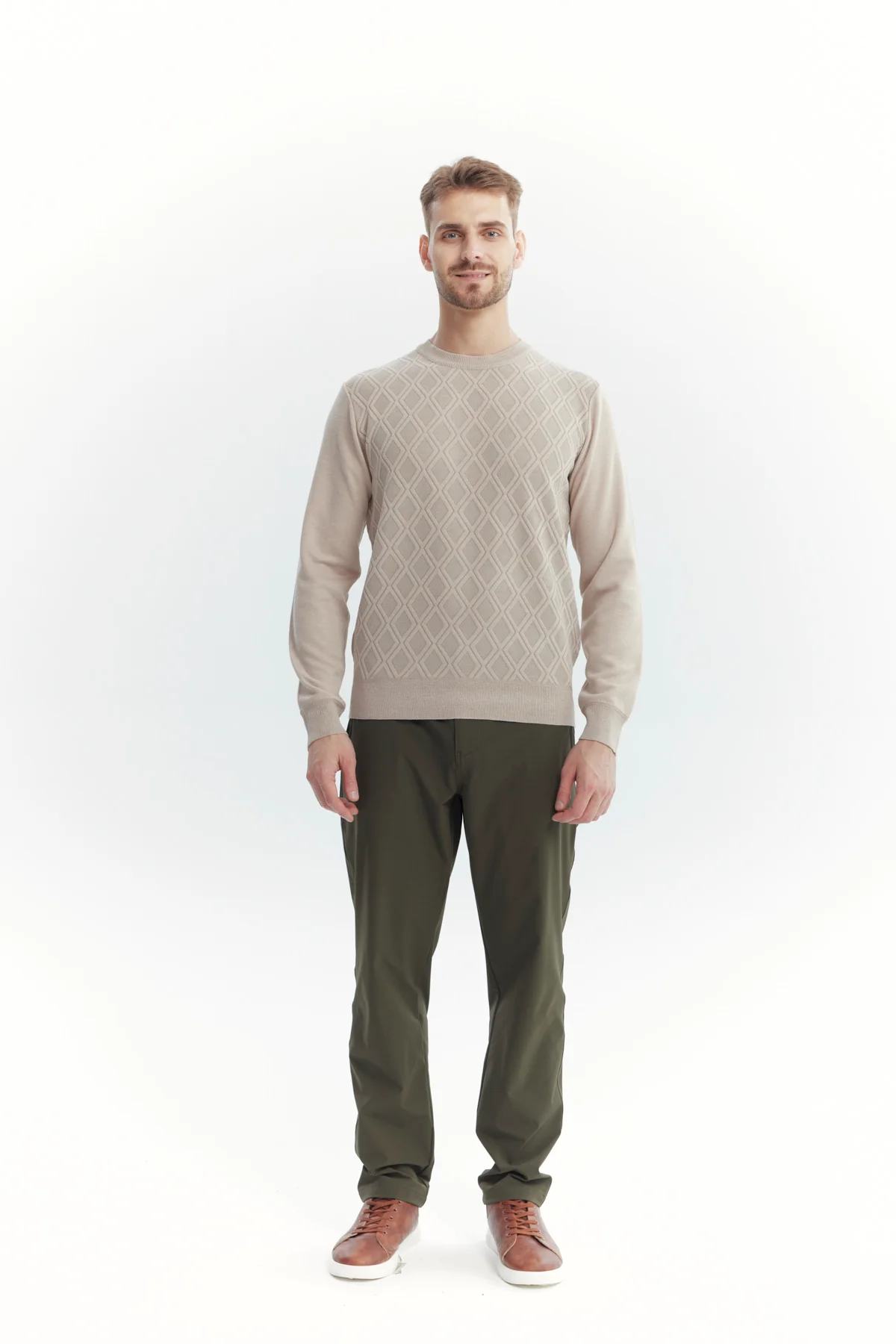 Sweater Hombre Regular Beige Oscuro - Image 4