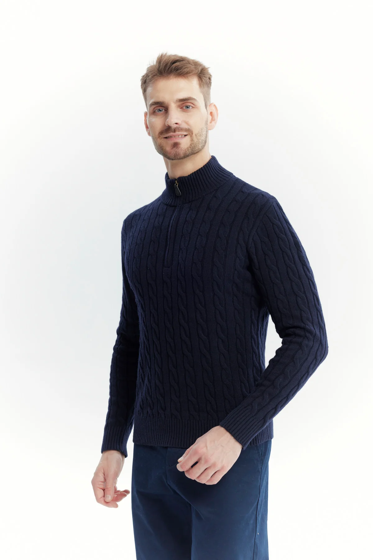 Sweater Hombre Slim Azul Marino - Image 2