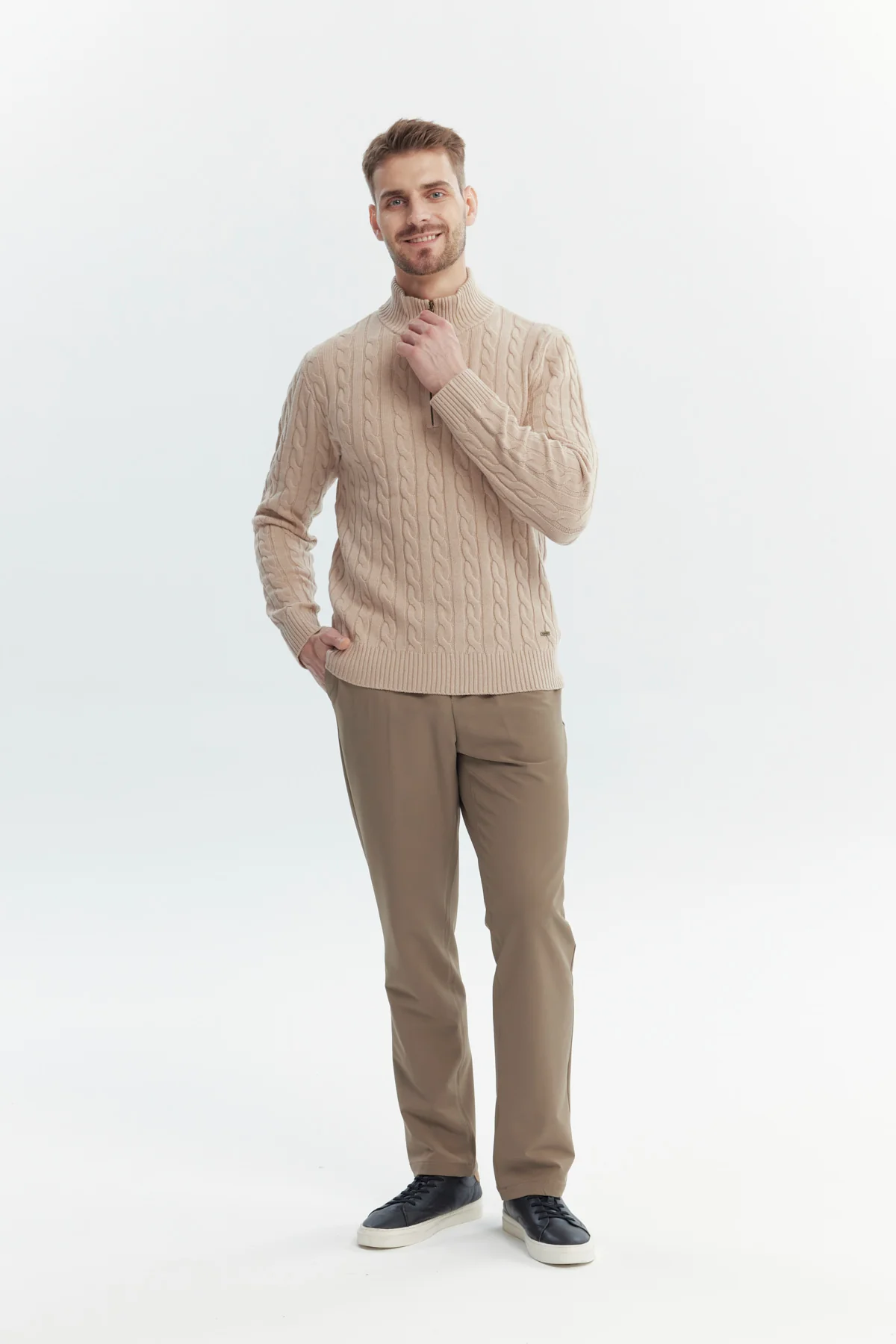 Sweater Hombre Slim Beige - Image 4