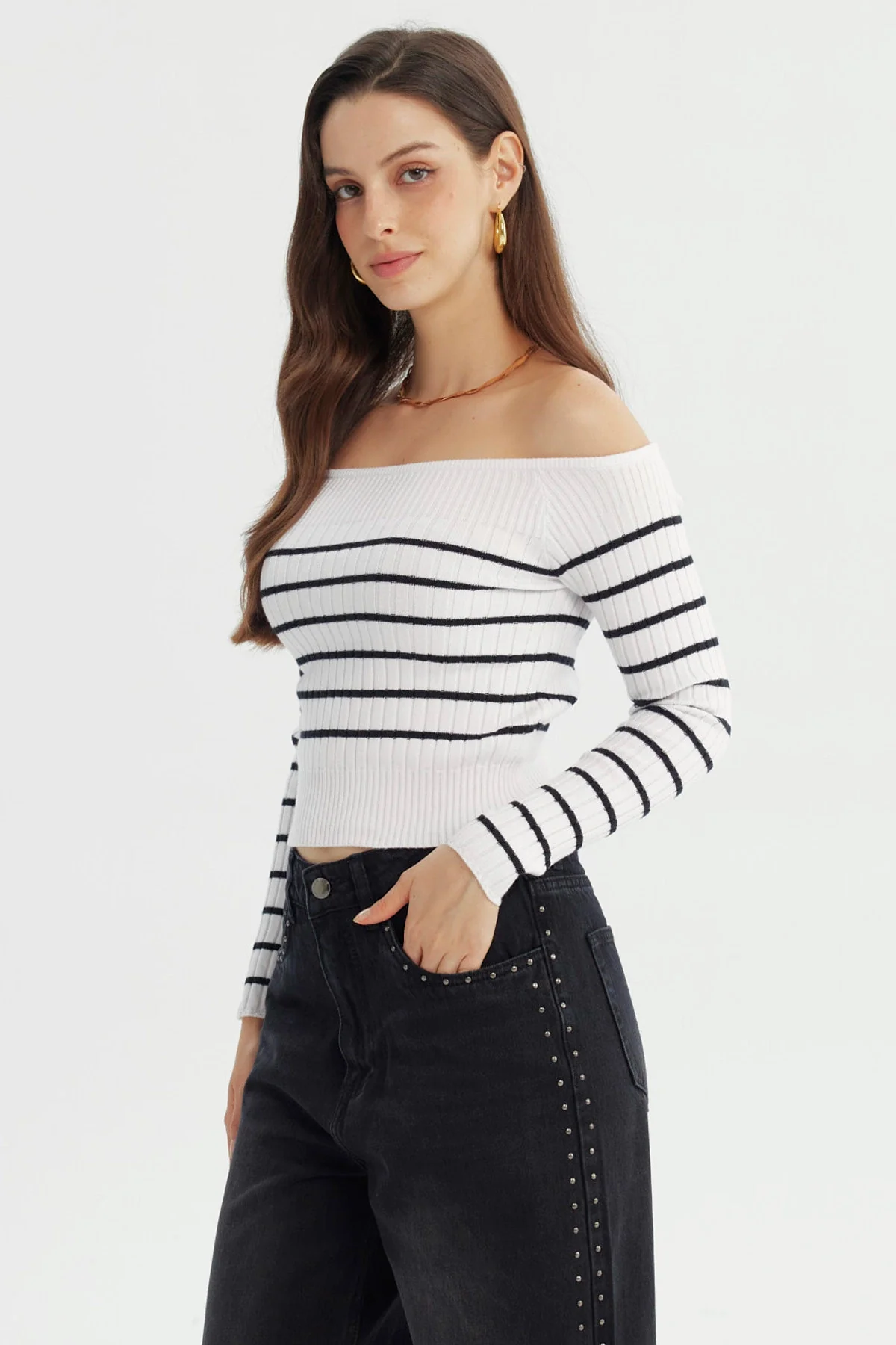 Sweater Mujer Ajustado Blanco - Image 2