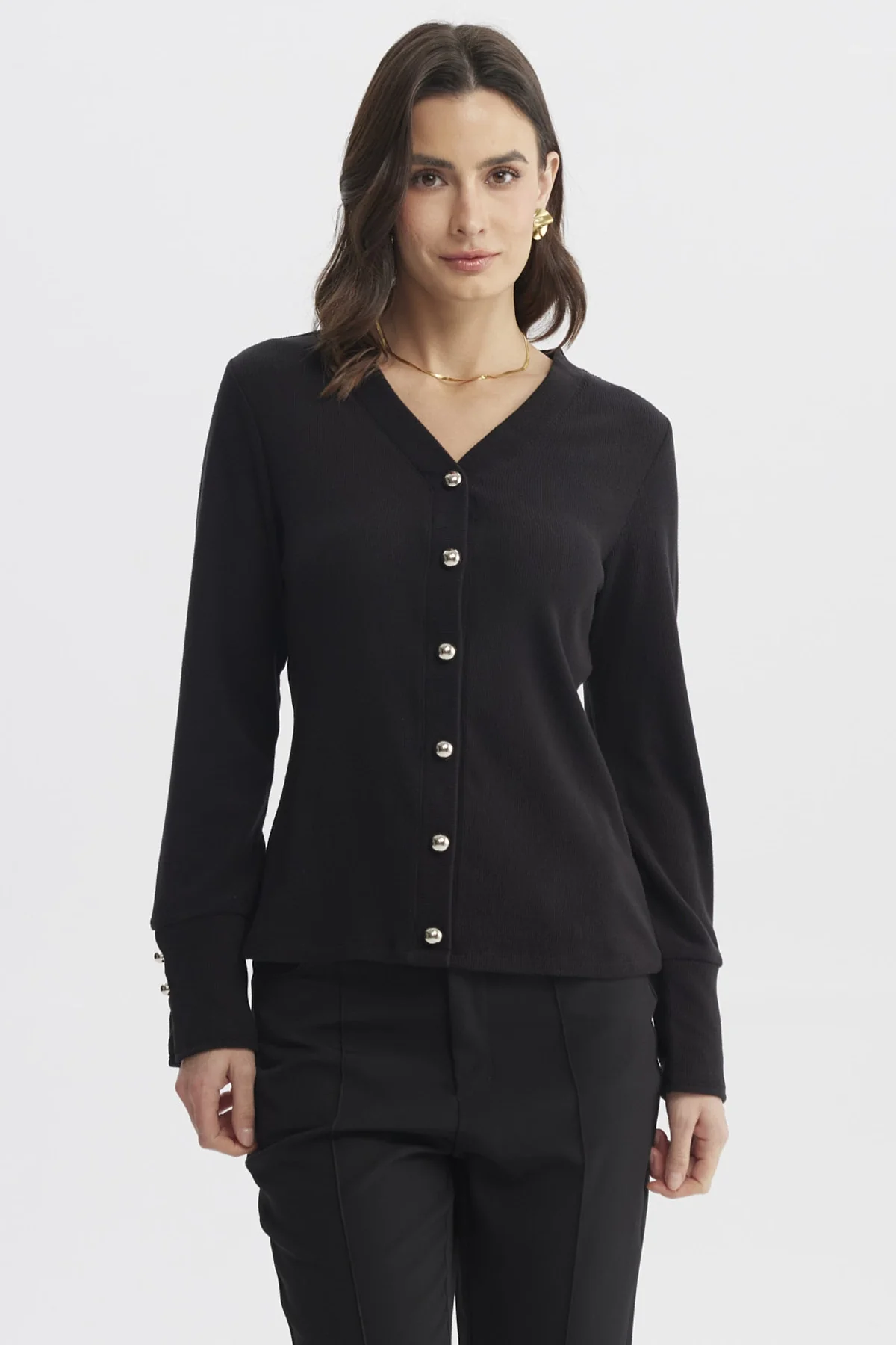 Sweater Mujer Ajustado Negro
