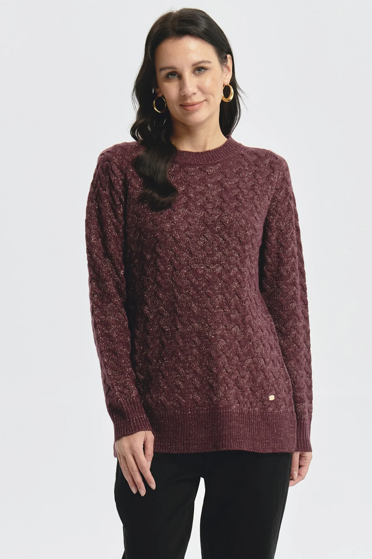 Sweater Mujer Calado Rojo