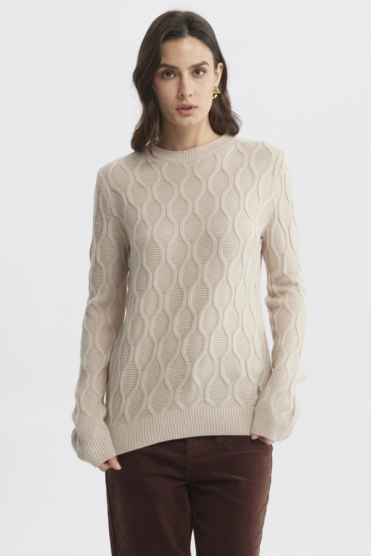 Sweater Mujer Casual Beige