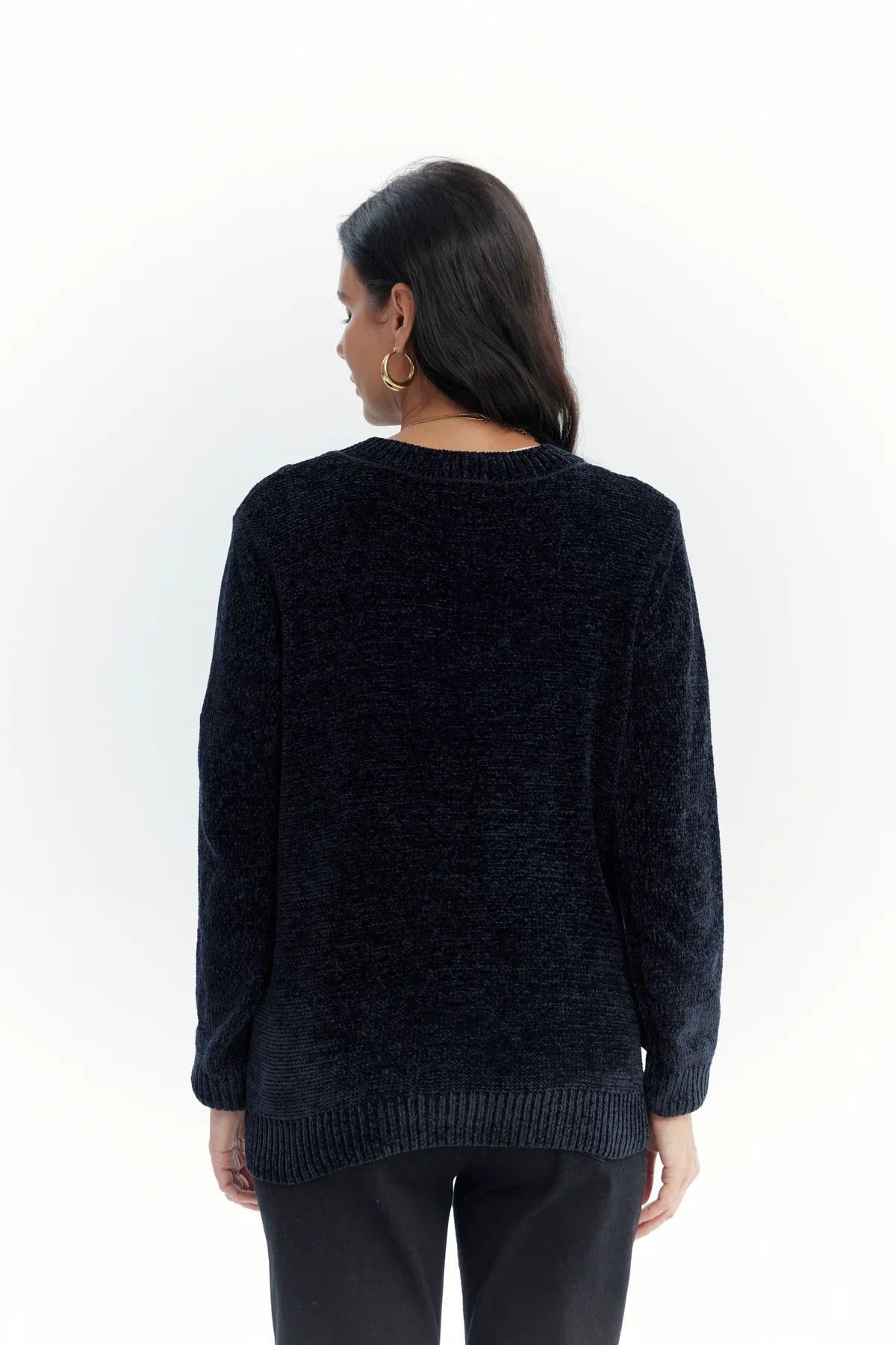 Sweater Mujer Chenille Negro - Image 3