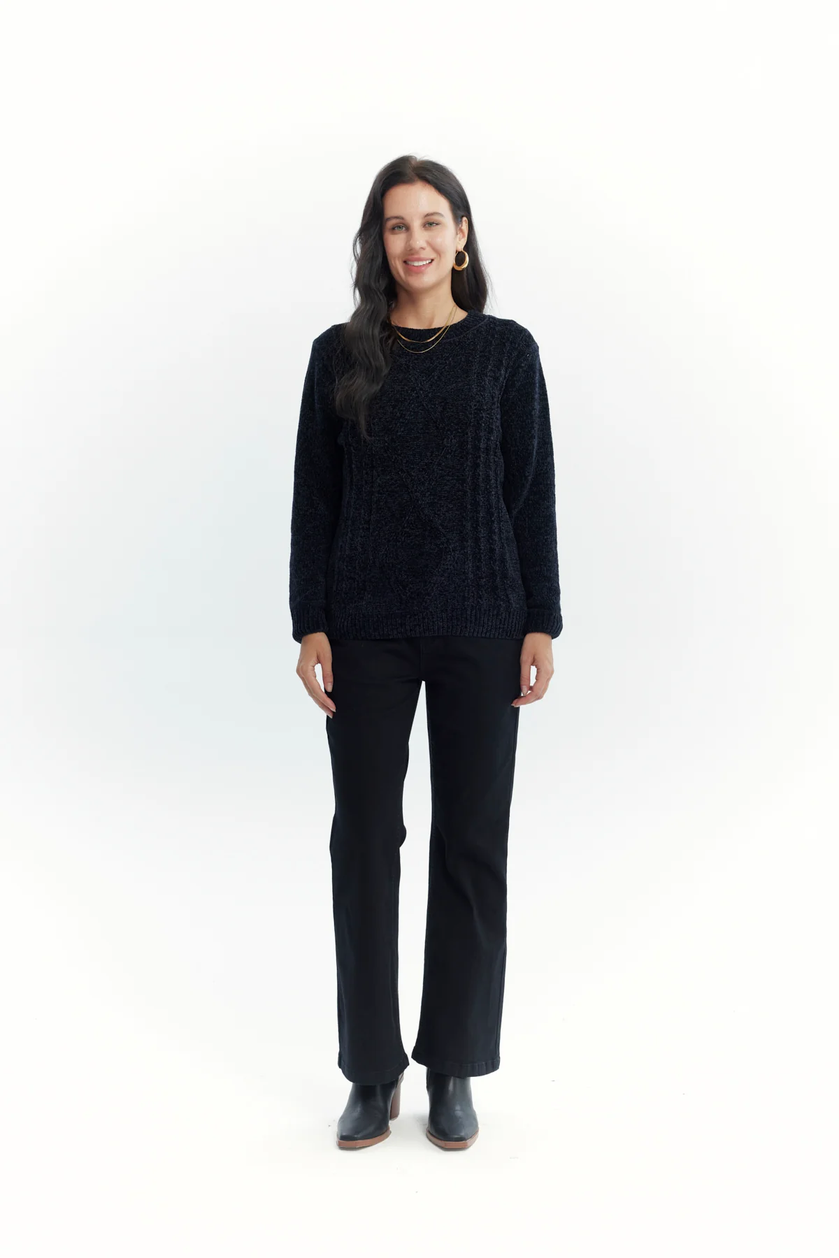 Sweater Mujer Chenille Negro - Image 4
