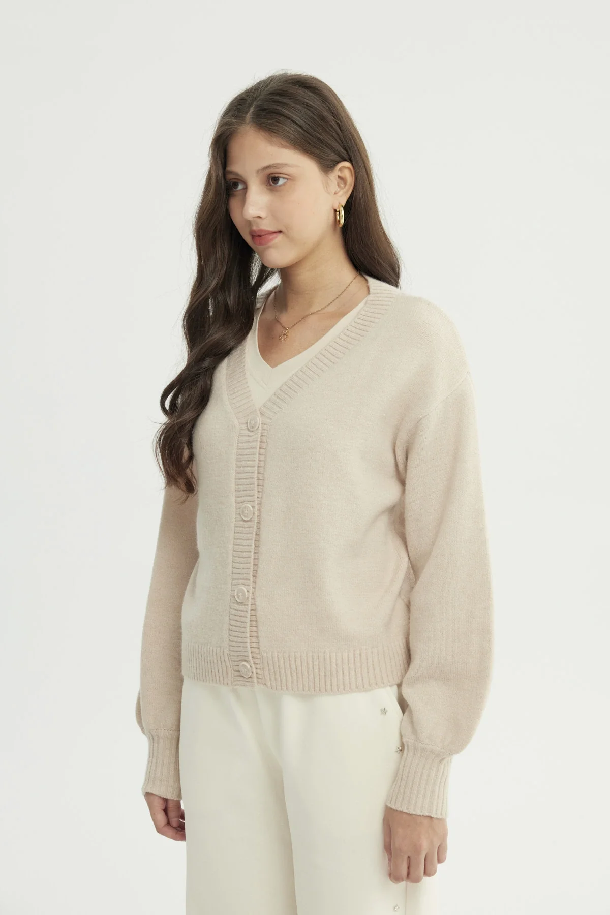 Sweater Mujer Clásico Beige Claro - Image 2
