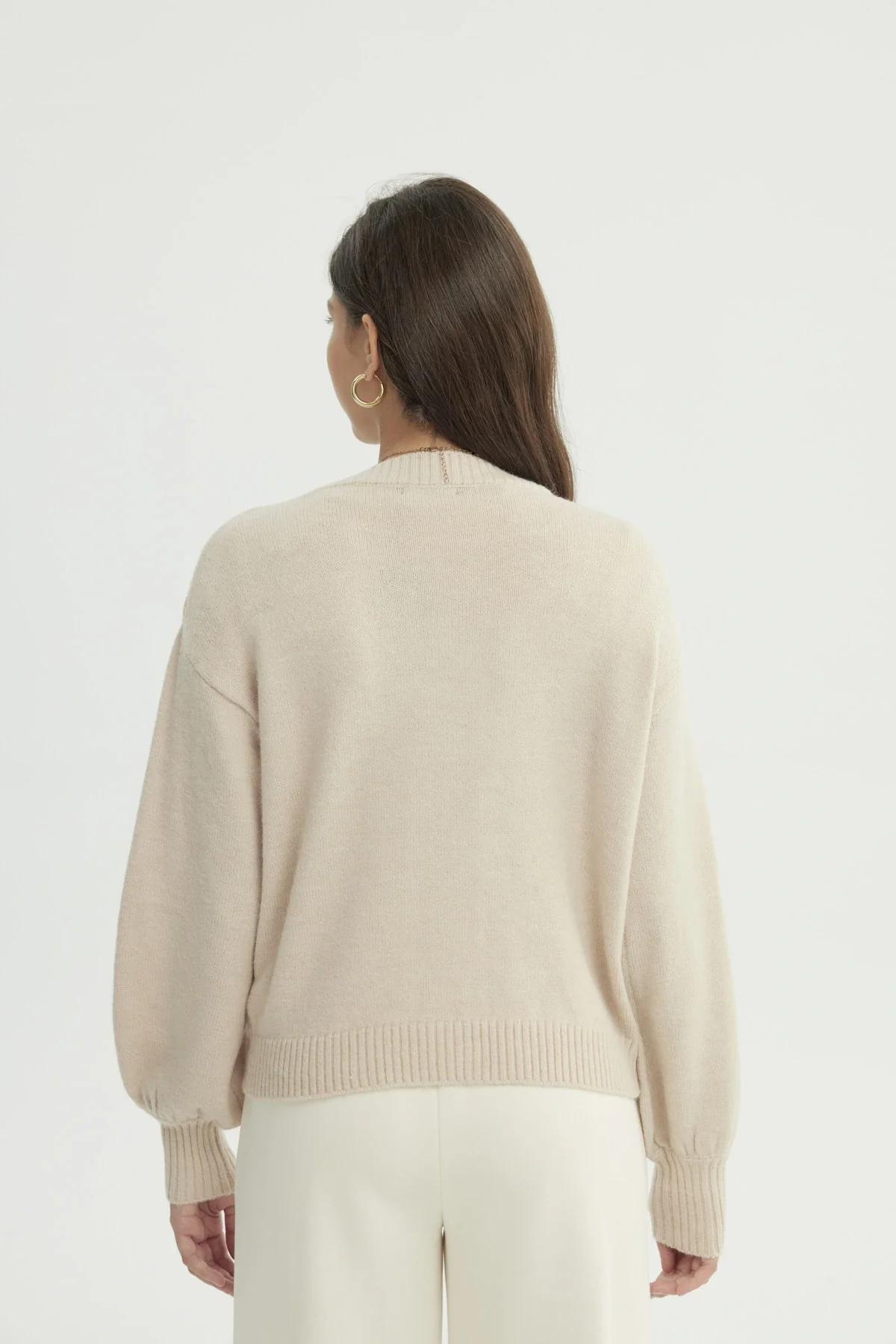 Sweater Mujer Clásico Beige Claro - Image 3