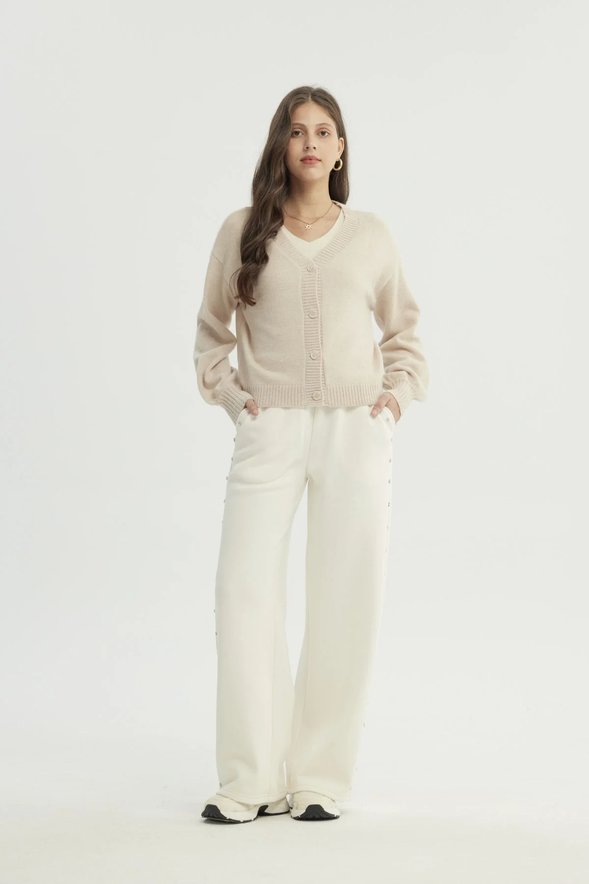 Sweater Mujer Clásico Beige Claro - Image 4