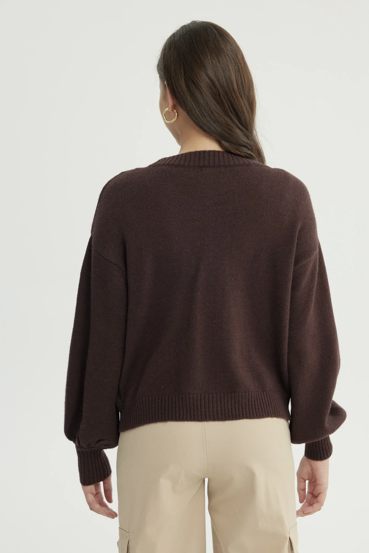 Sweater Mujer Clásico Café - Image 3