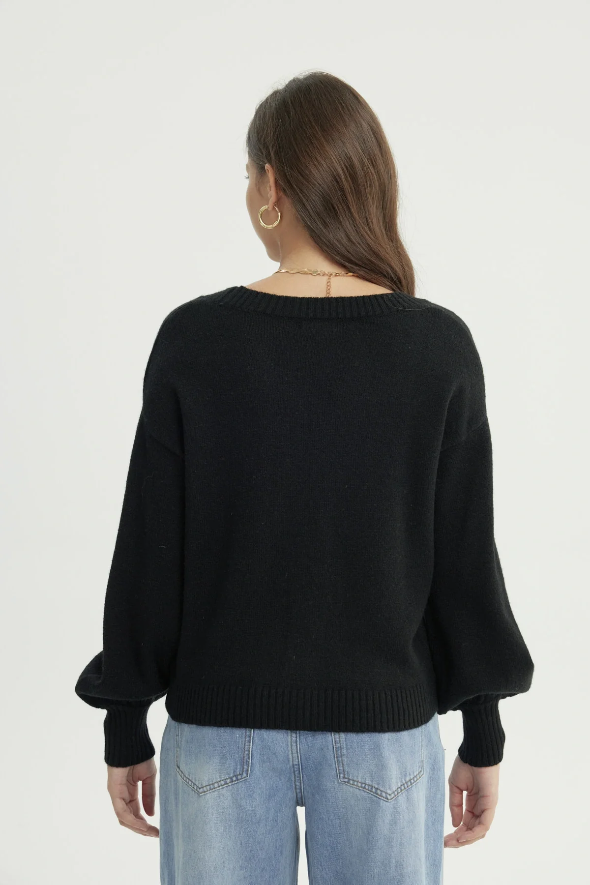 Sweater Mujer Clásico Negro - Image 3
