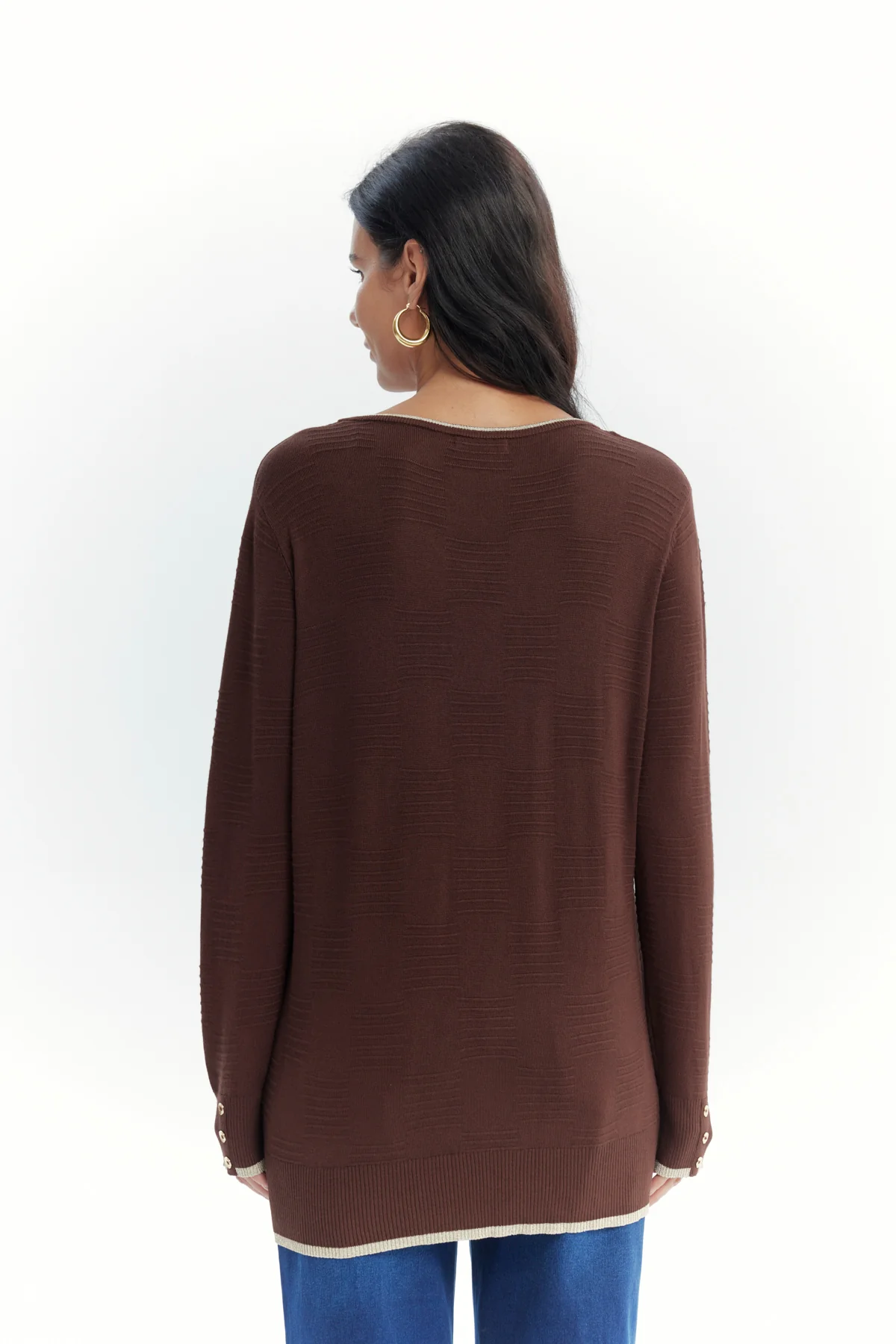 Sweater Mujer Classic Café - Image 3