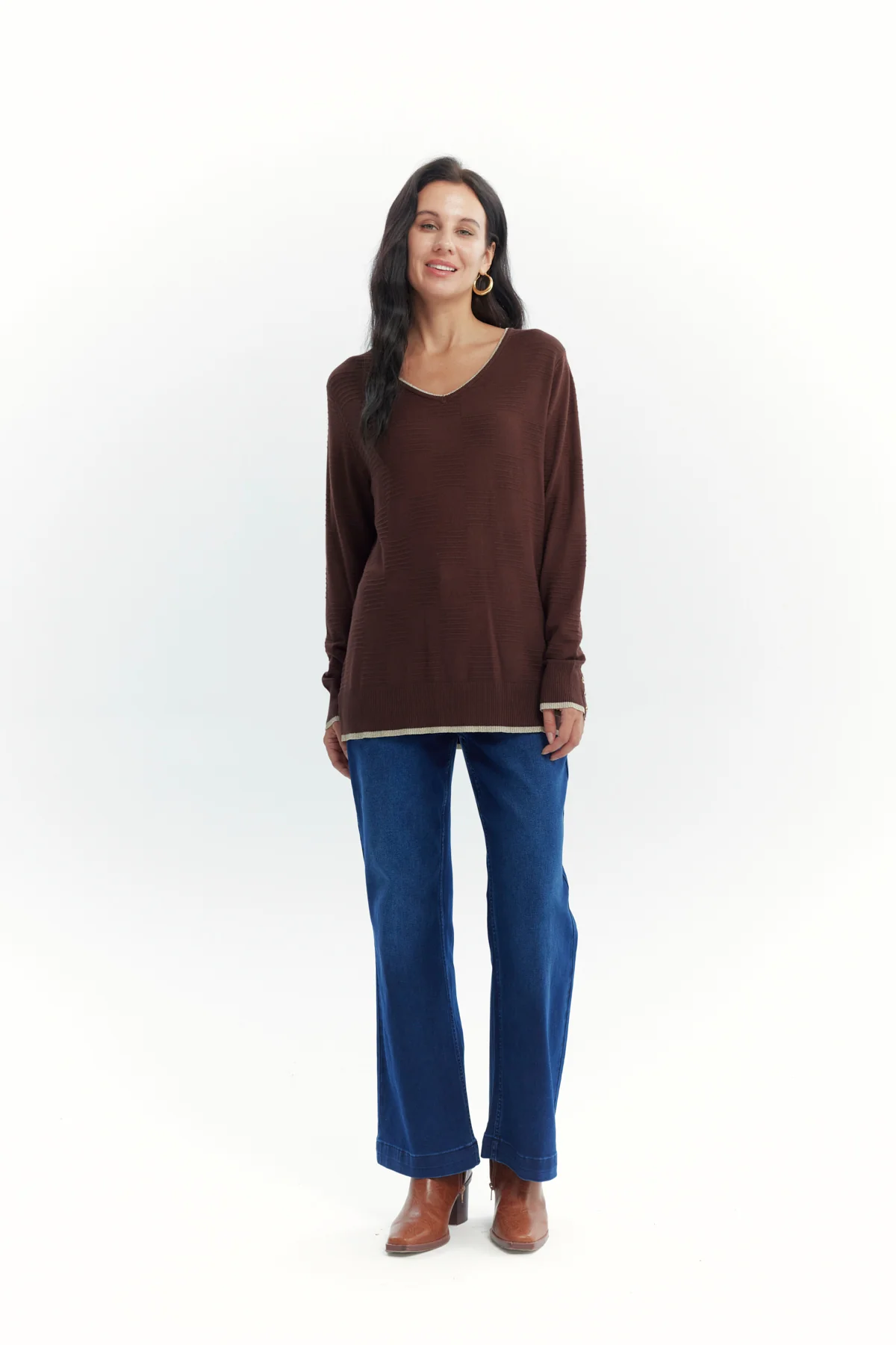Sweater Mujer Classic Café - Image 4