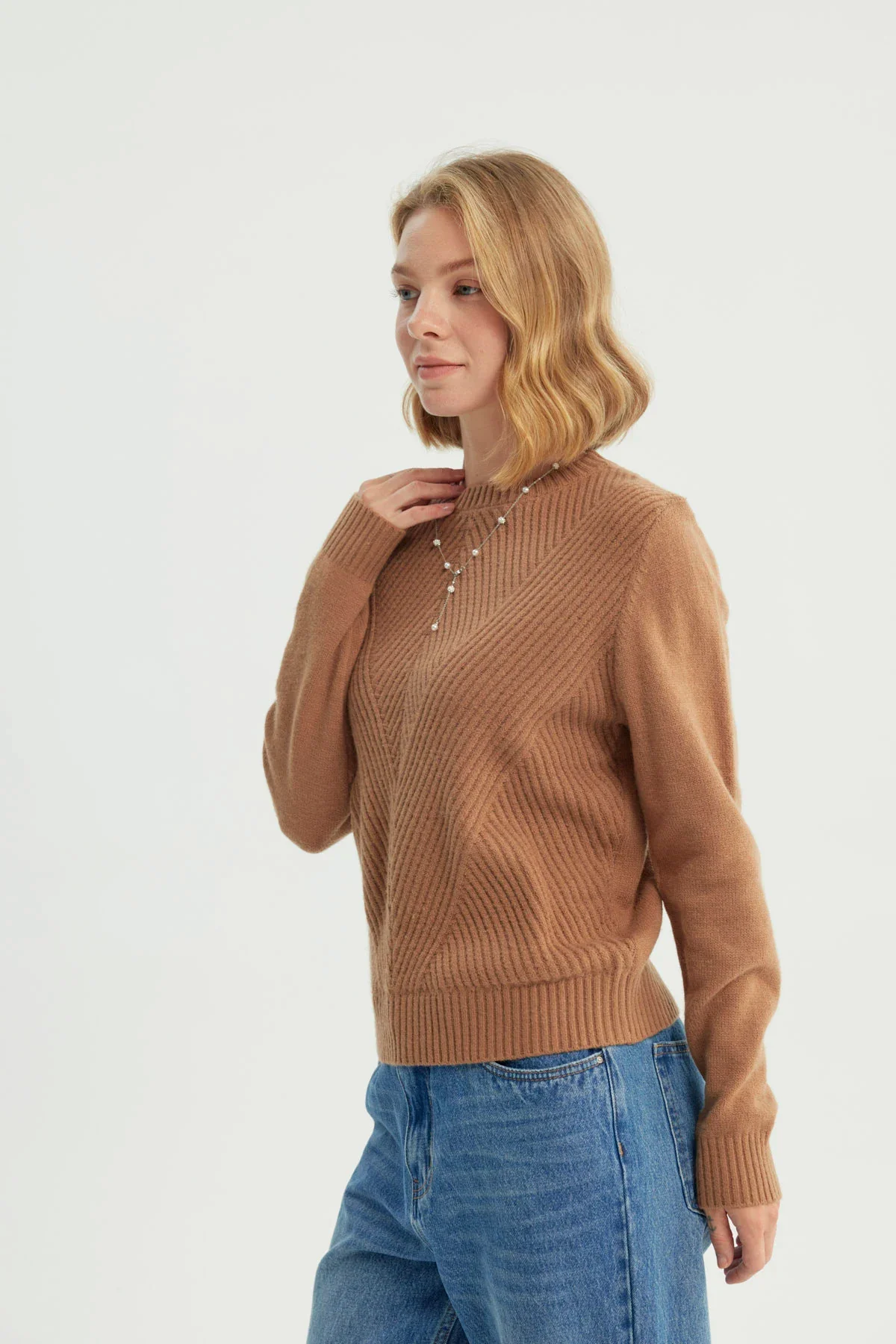 Sweater Mujer Classic Camel - Image 2