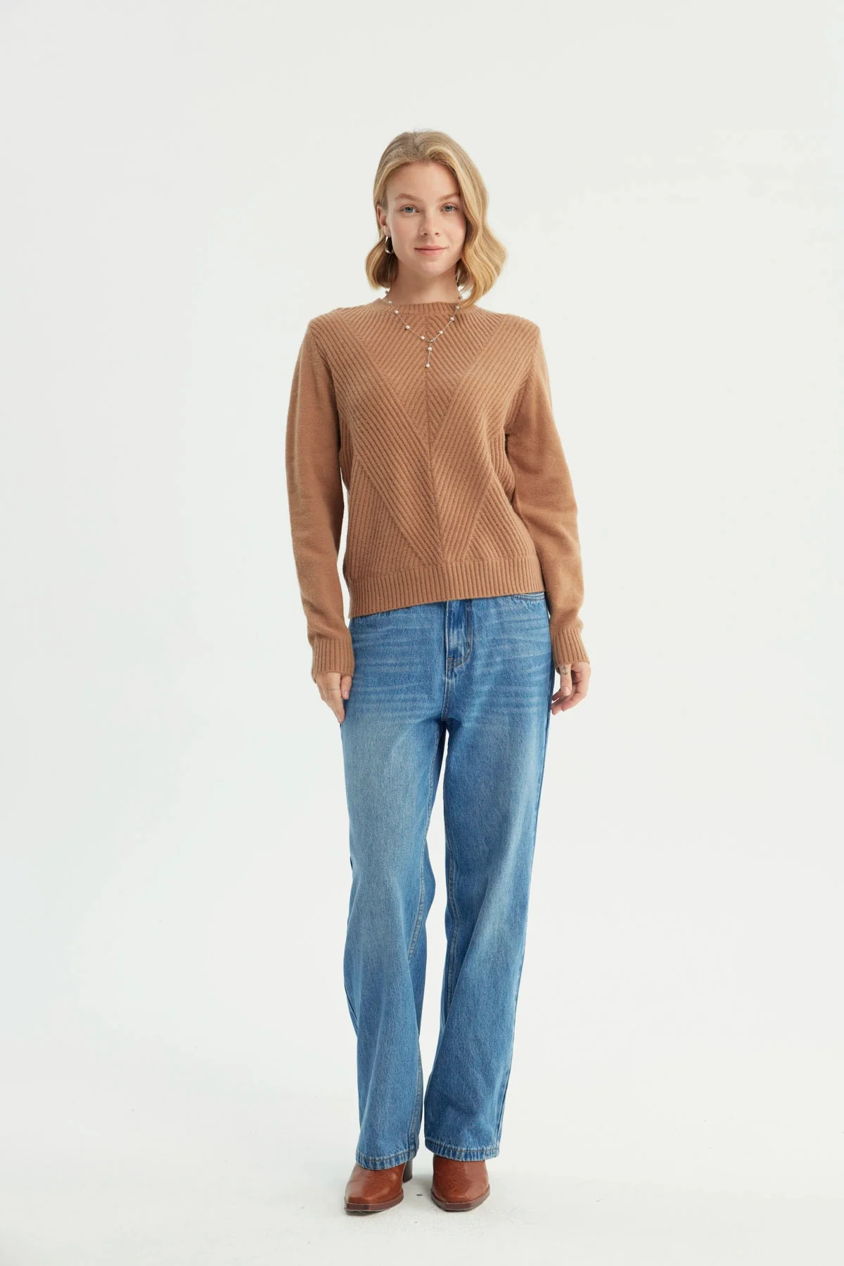 Sweater Mujer Classic Camel - Image 4