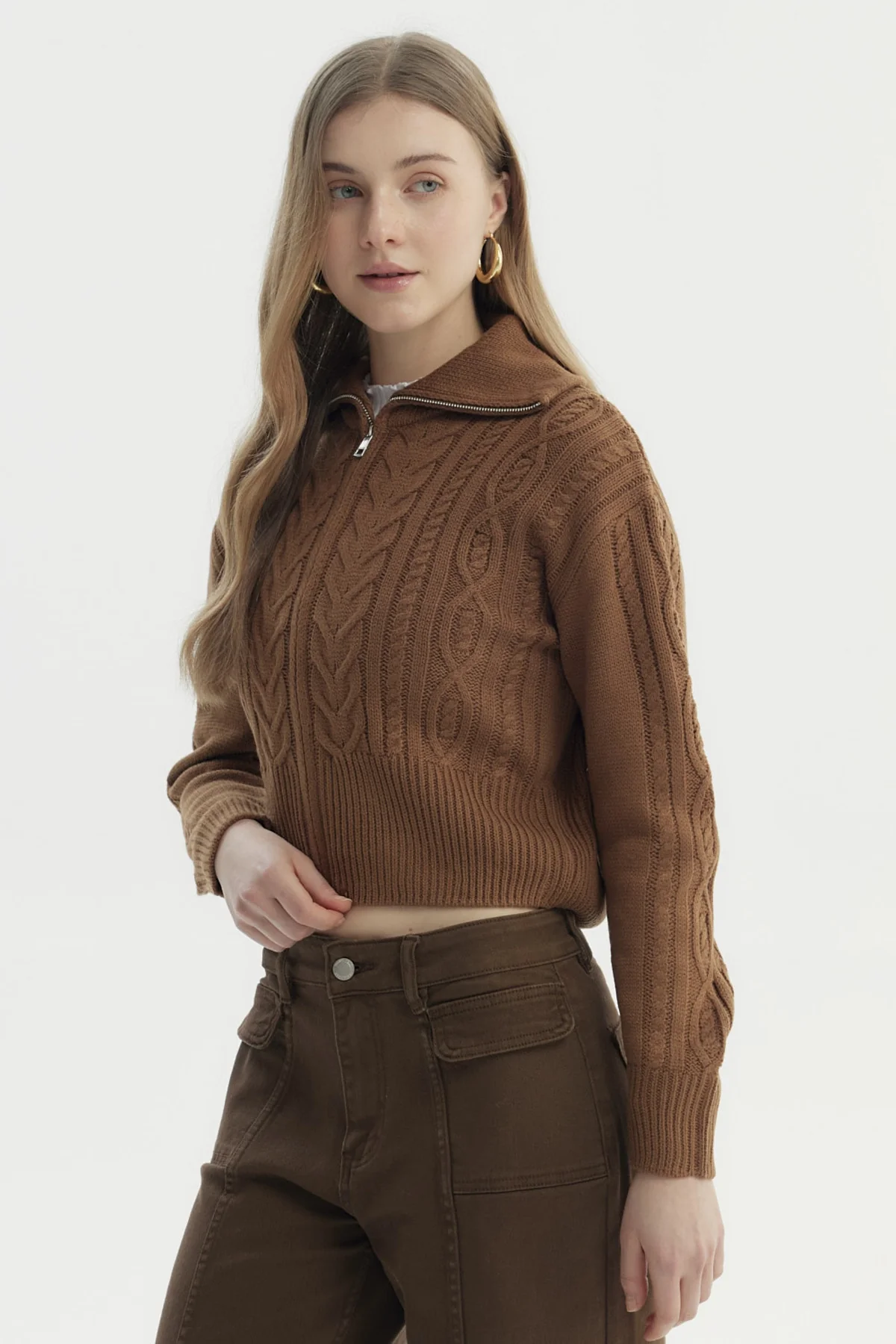 Sweater Mujer Juvenil Camel Oscuro - Image 2