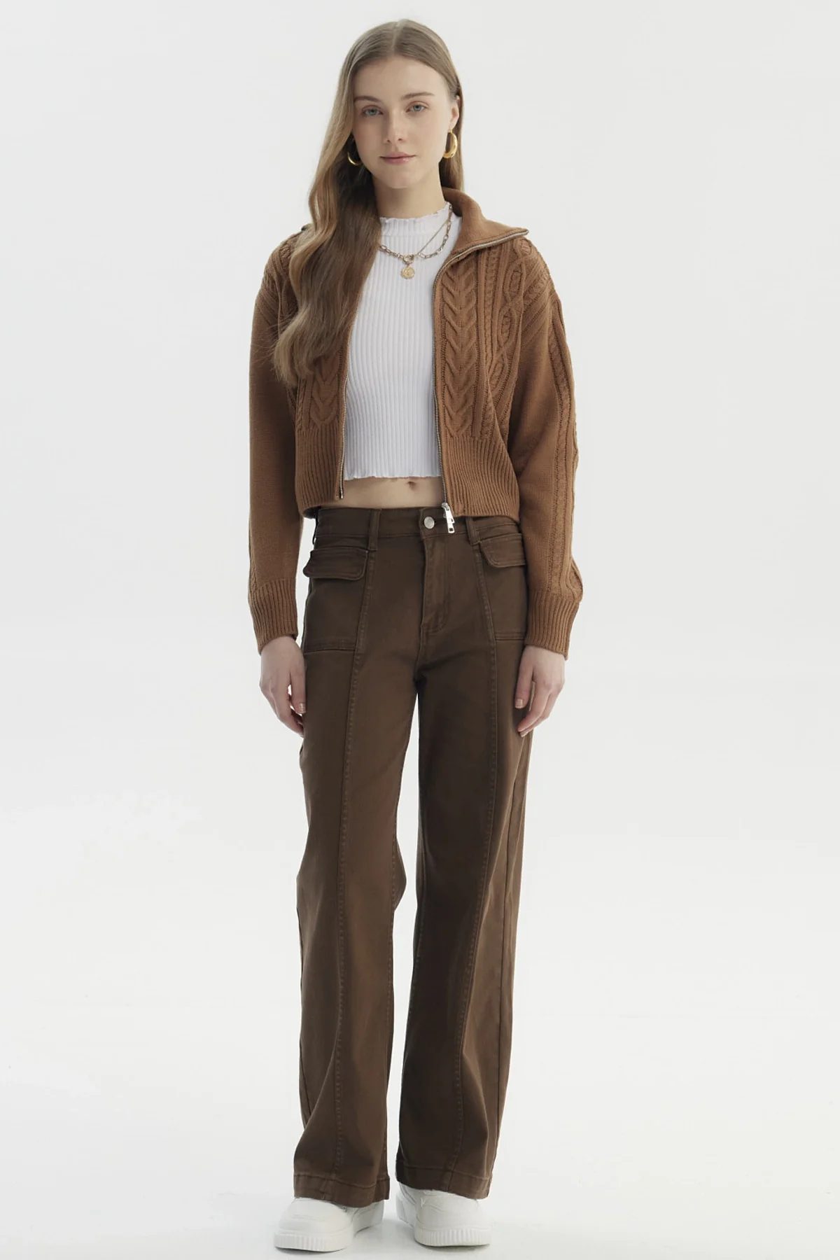 Sweater Mujer Juvenil Camel Oscuro - Image 4