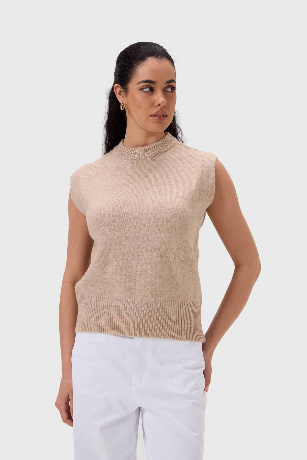Sweater Mujer Beige - Image 2