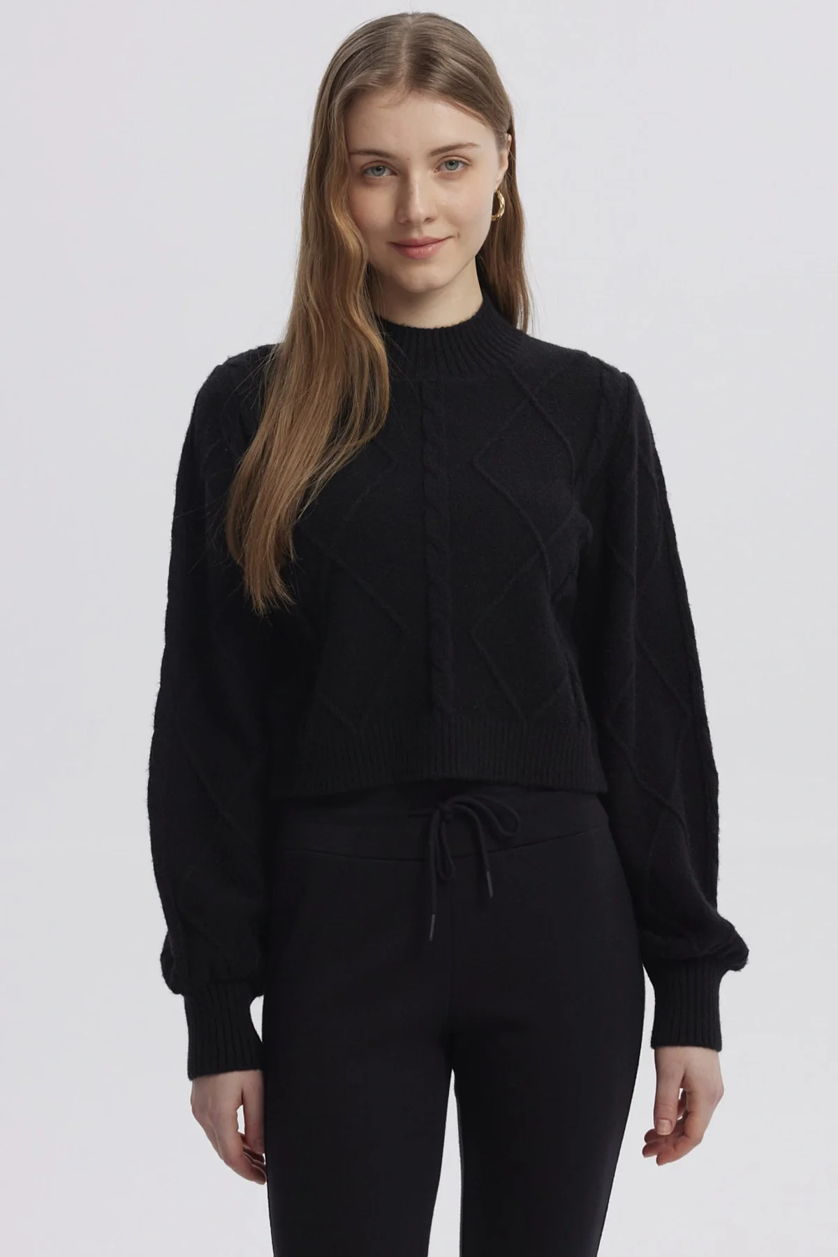 Sweater Mujer Liso Negro