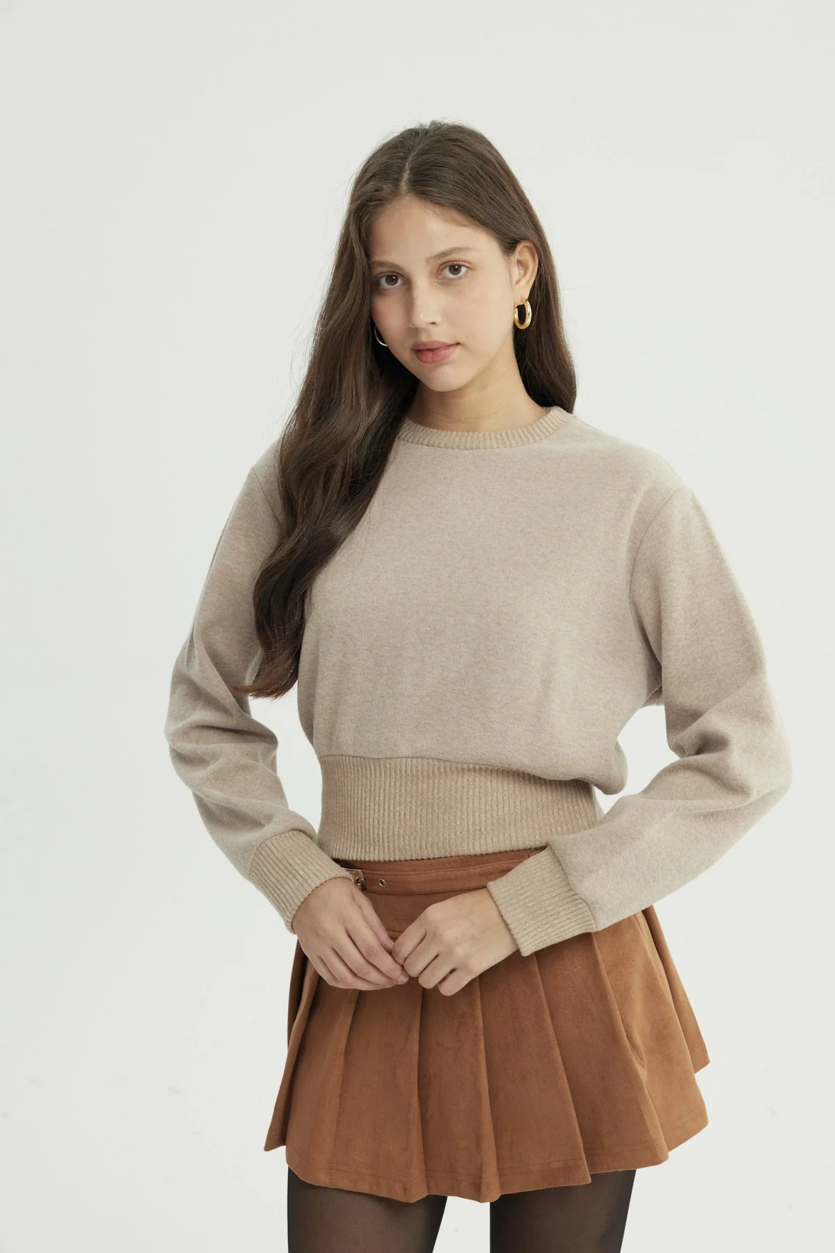 Sweater Mujer Regular Beige