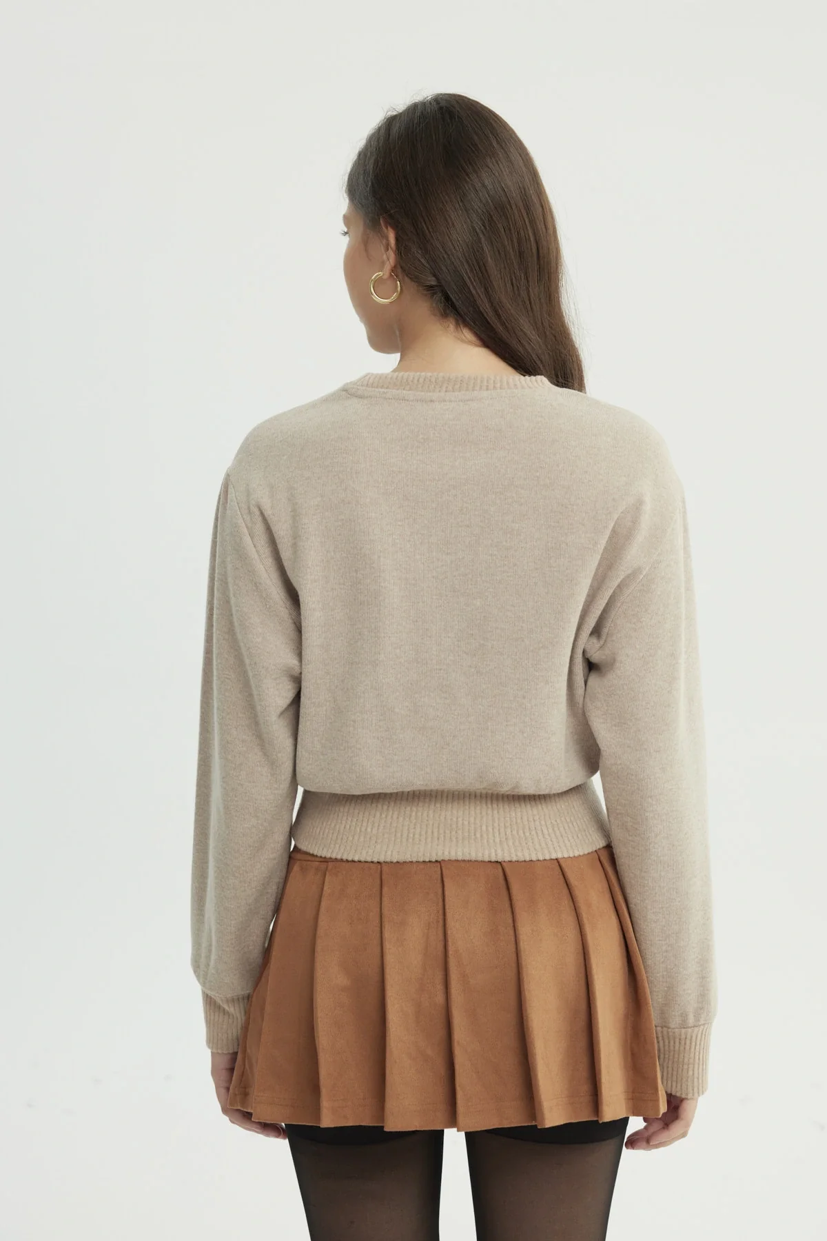 Sweater Mujer Regular Beige - Image 3