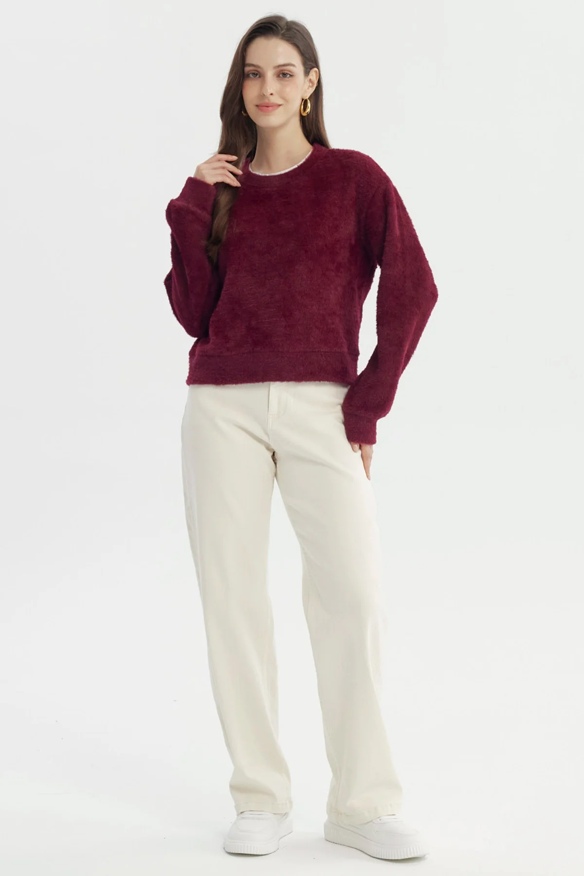 Sweater Mujer Regular Burdeo - Image 4
