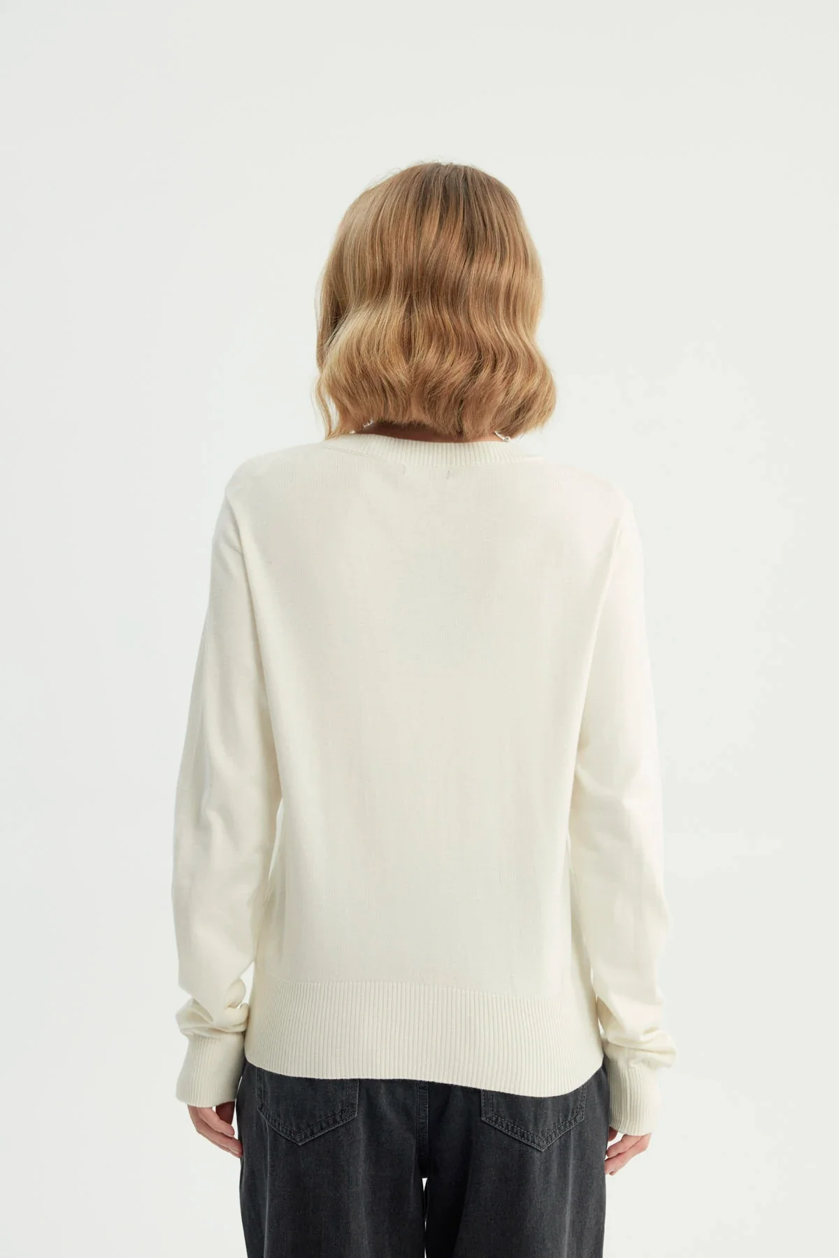 Sweater Mujer Regular Crema - Image 3