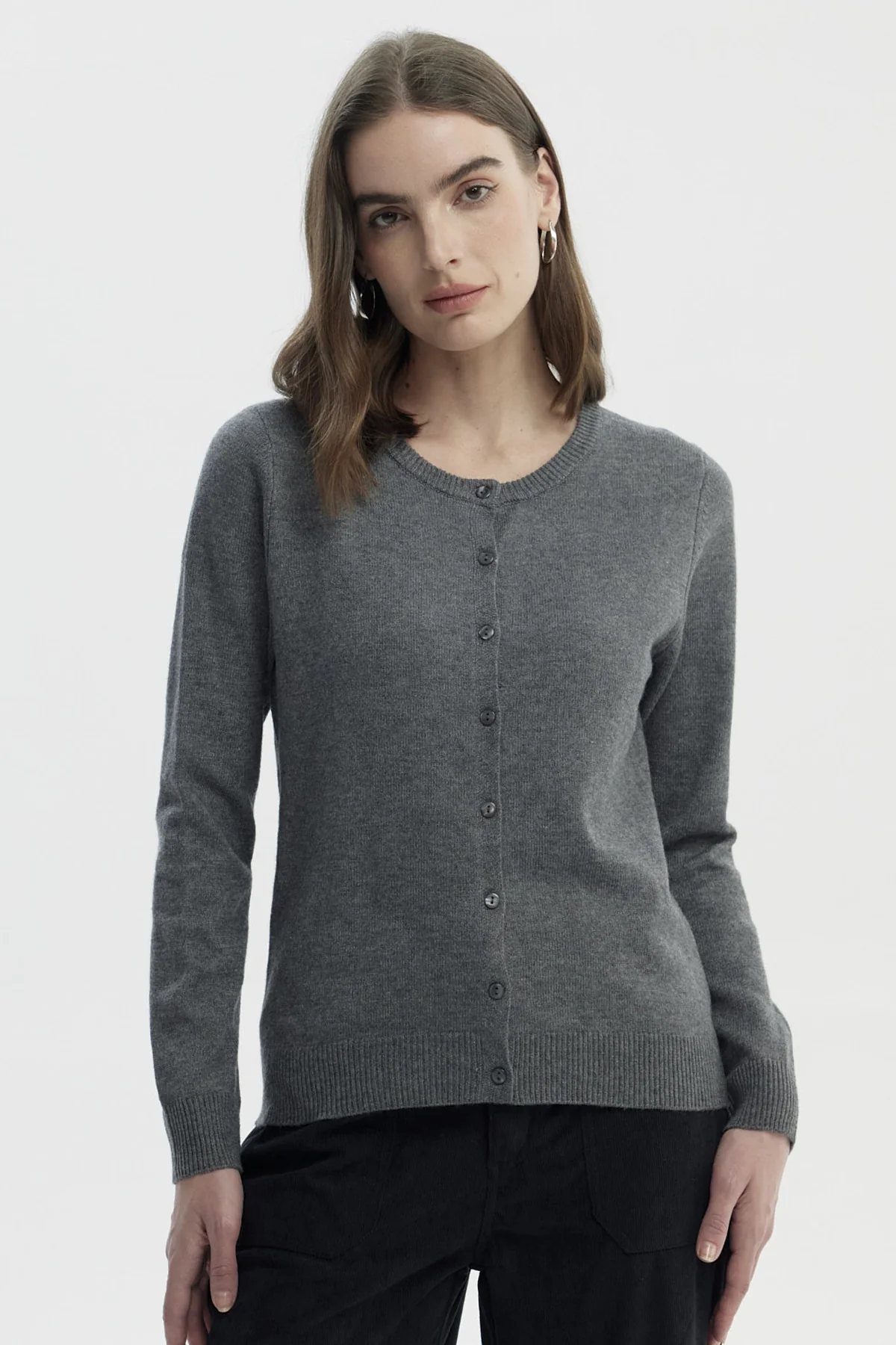 Sweater Mujer Regular Gris Melange