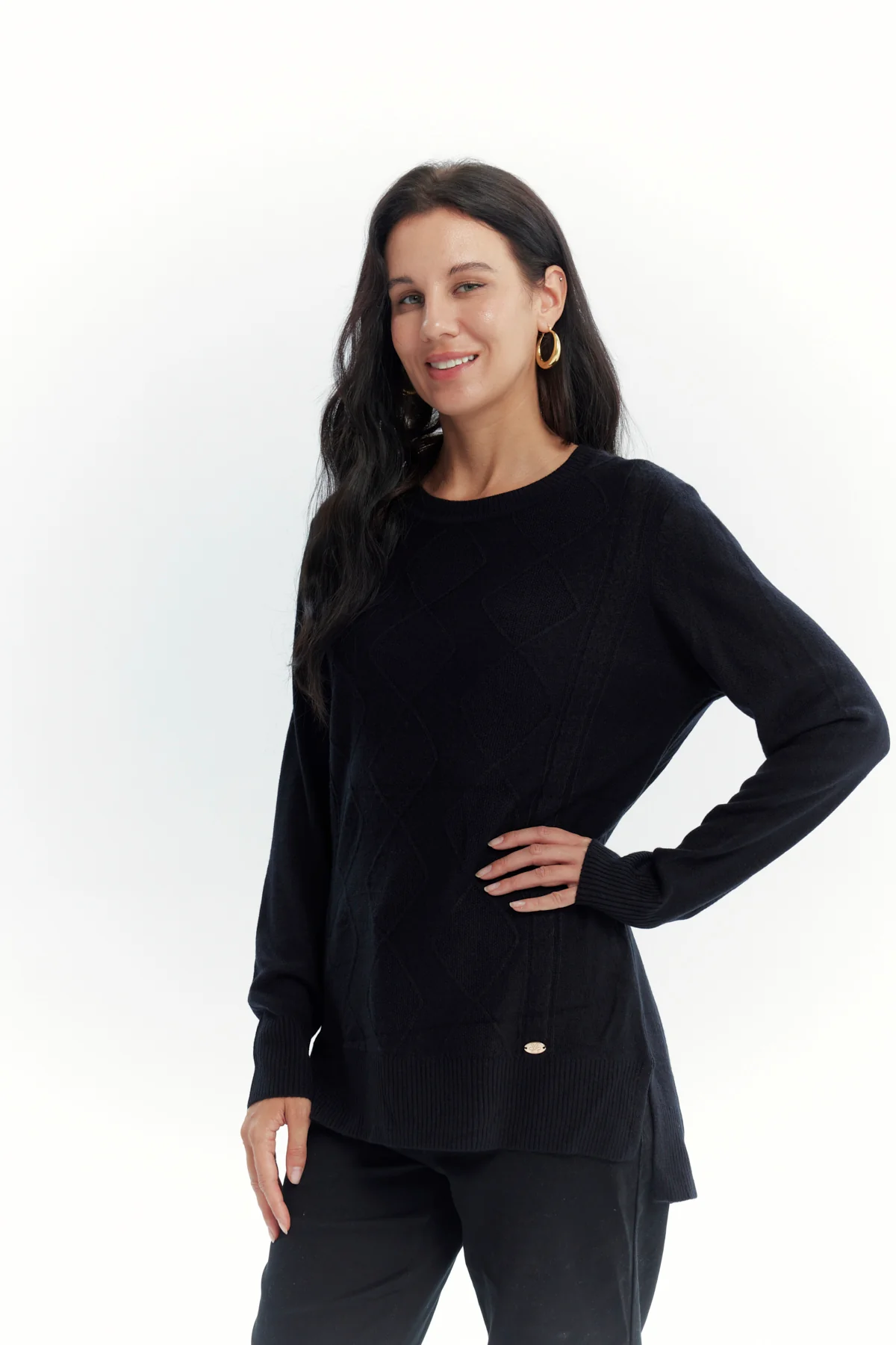 Sweater Mujer Regular Negro - Image 2