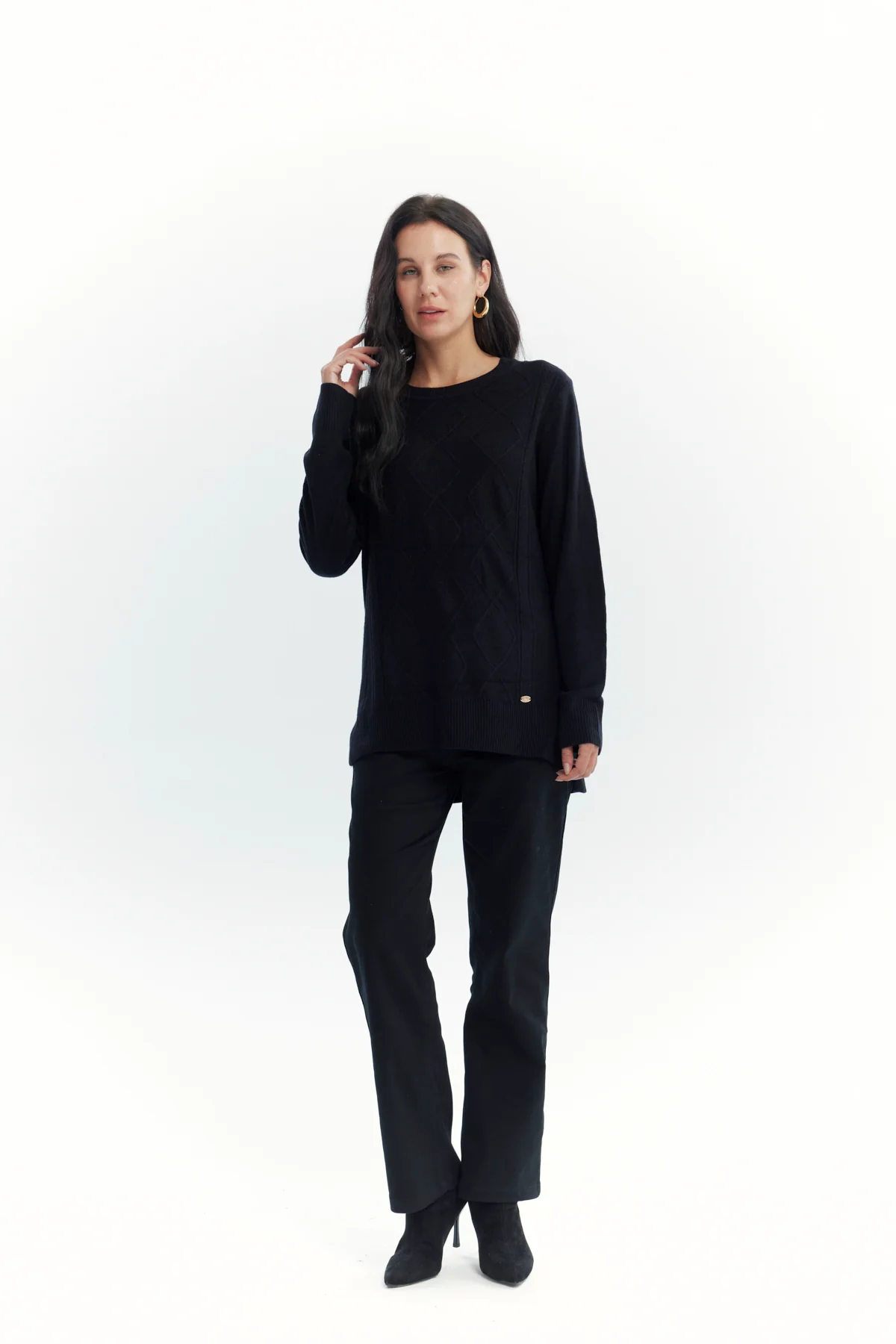 Sweater Mujer Regular Negro - Image 4