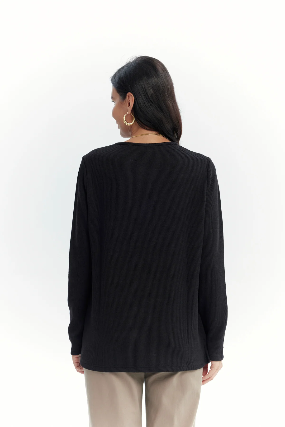 Sweater Mujer Regular Negro - Image 3