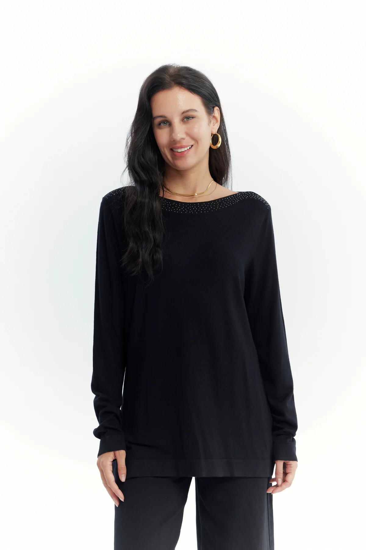 Sweater Mujer Regular Negro