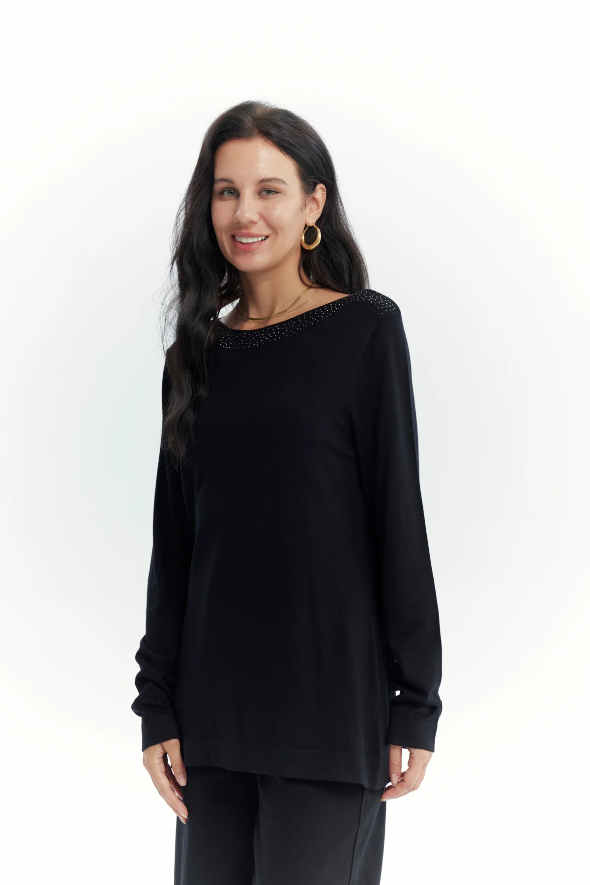 Sweater Mujer Regular Negro - Image 2