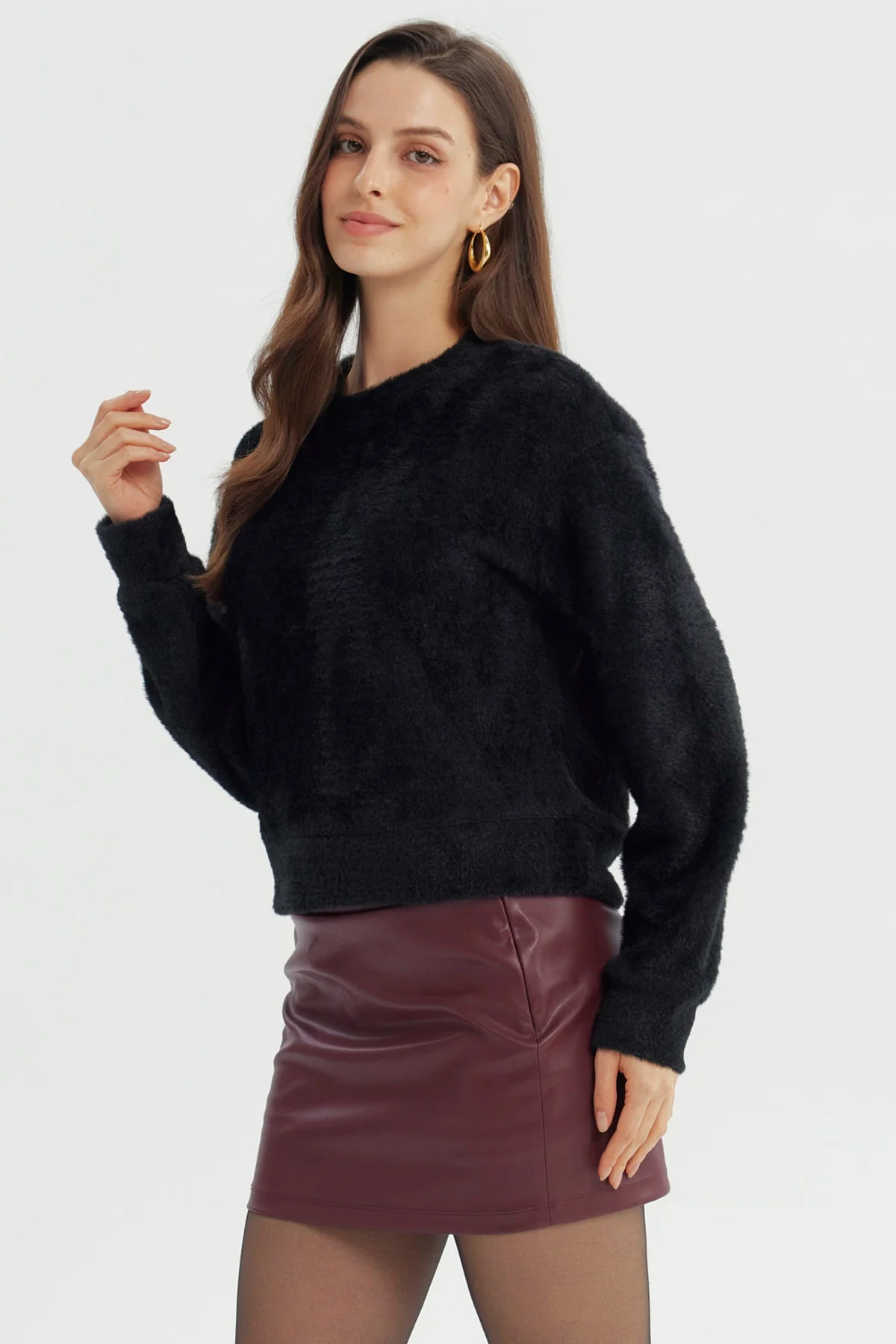 Sweater Mujer Regular Negro - Image 2