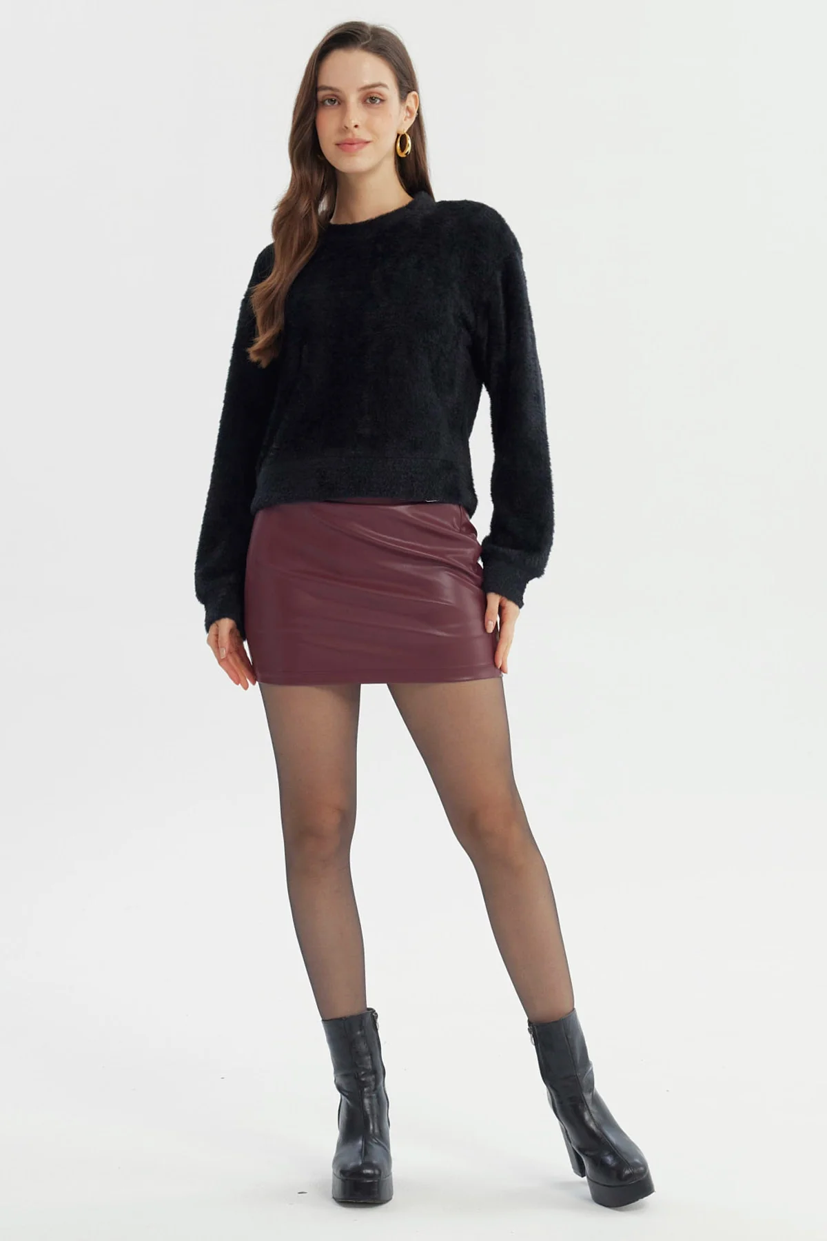 Sweater Mujer Regular Negro - Image 4