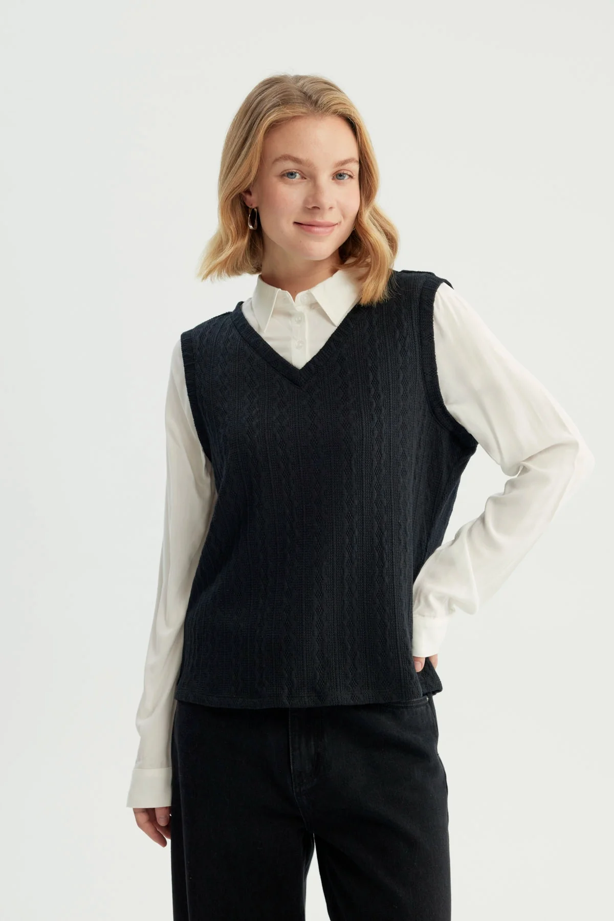 Sweater Mujer Regular Negro
