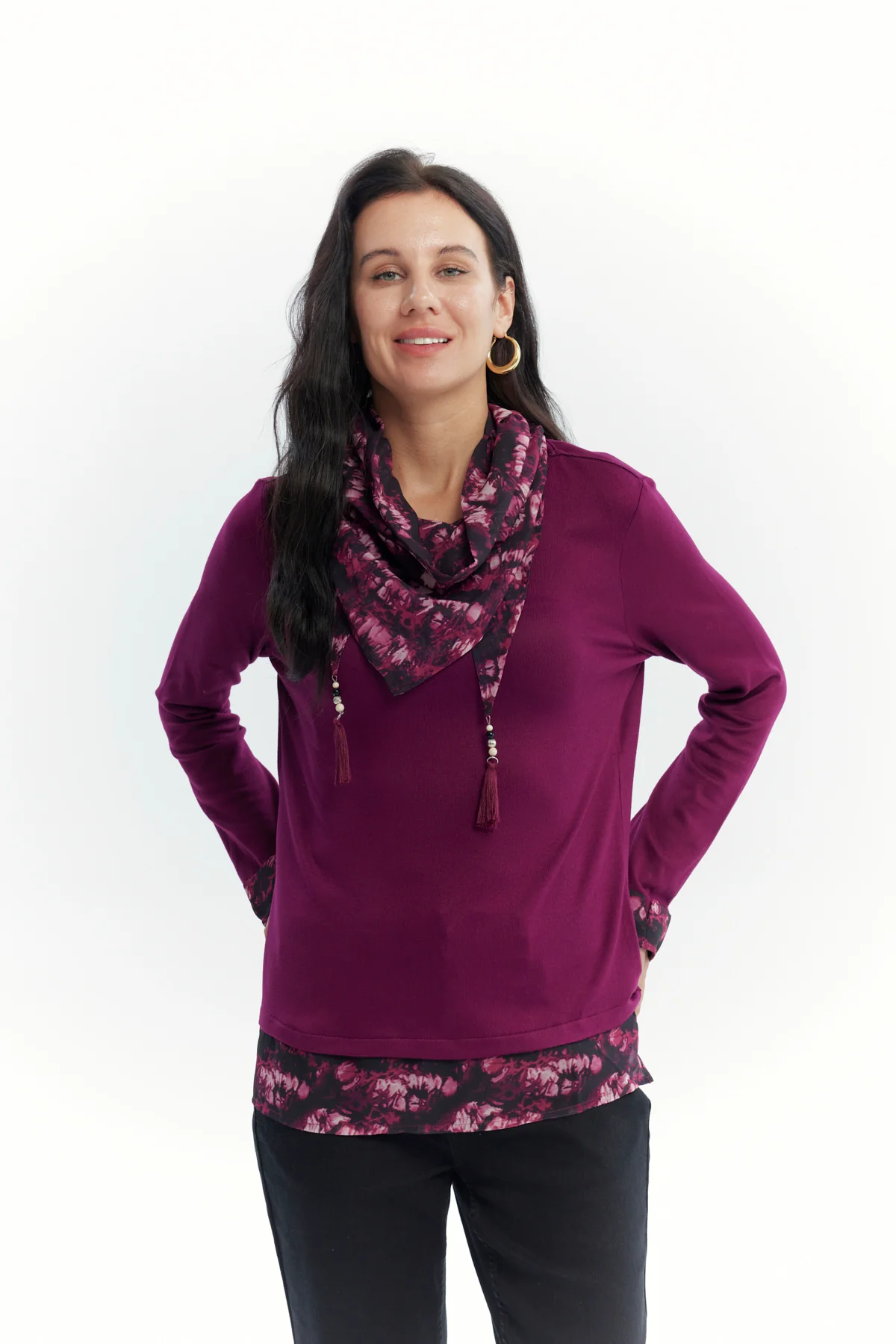 Sweater Mujer Regular Guinda