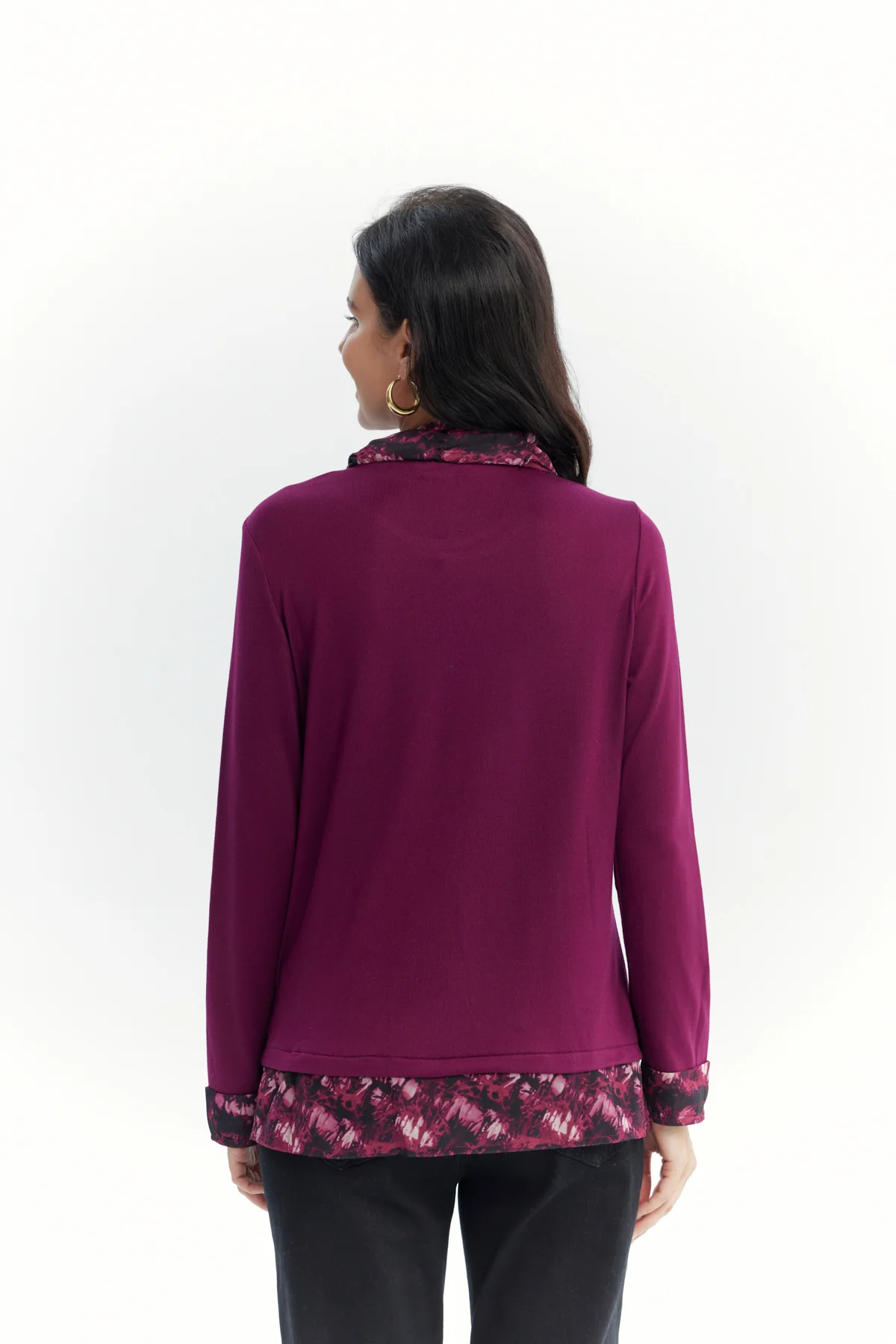 Sweater Mujer Regular Guinda - Image 3