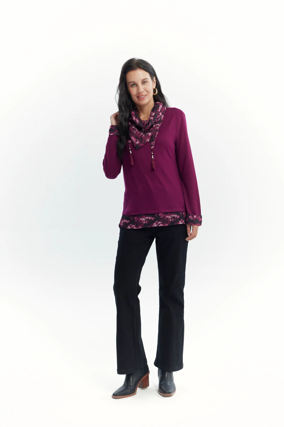 Sweater Mujer Regular Guinda - Image 4