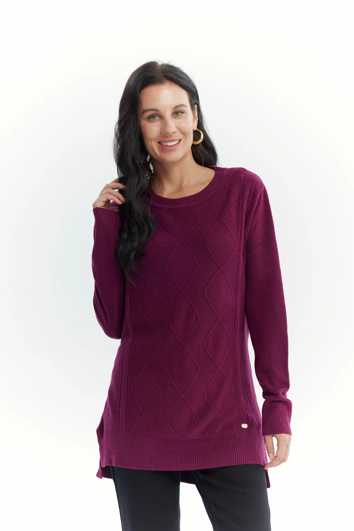 Sweater Mujer Regular Guinda