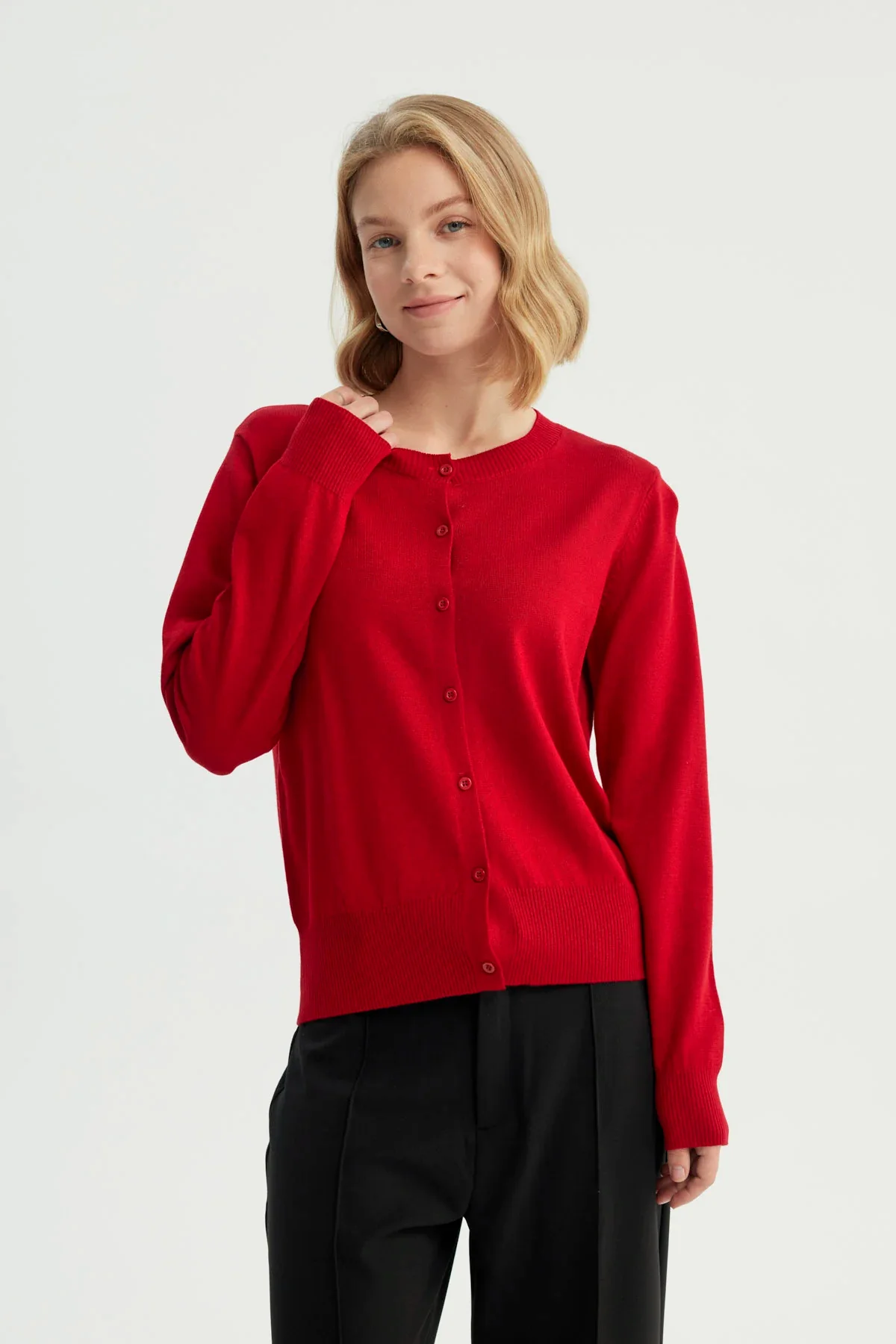 Sweater Mujer Regular Rojo