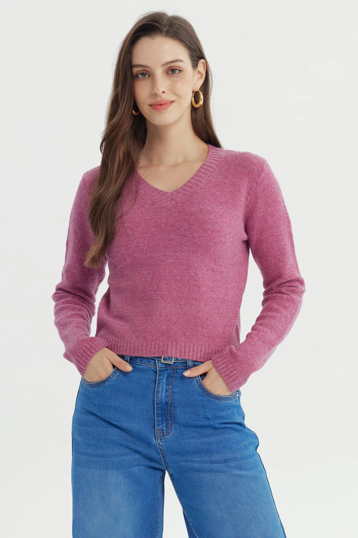 Sweater Mujer Regular Rosado